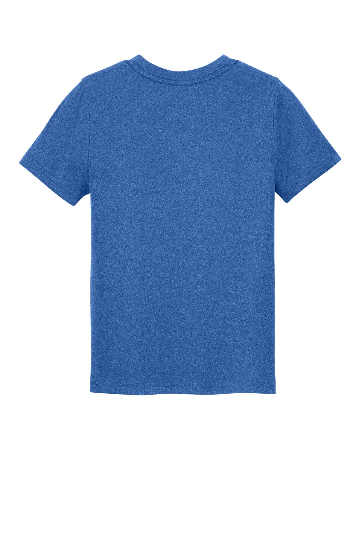 Rear View of TRoyHthr Port & Co Youth Heather Performance Tee PC390Y