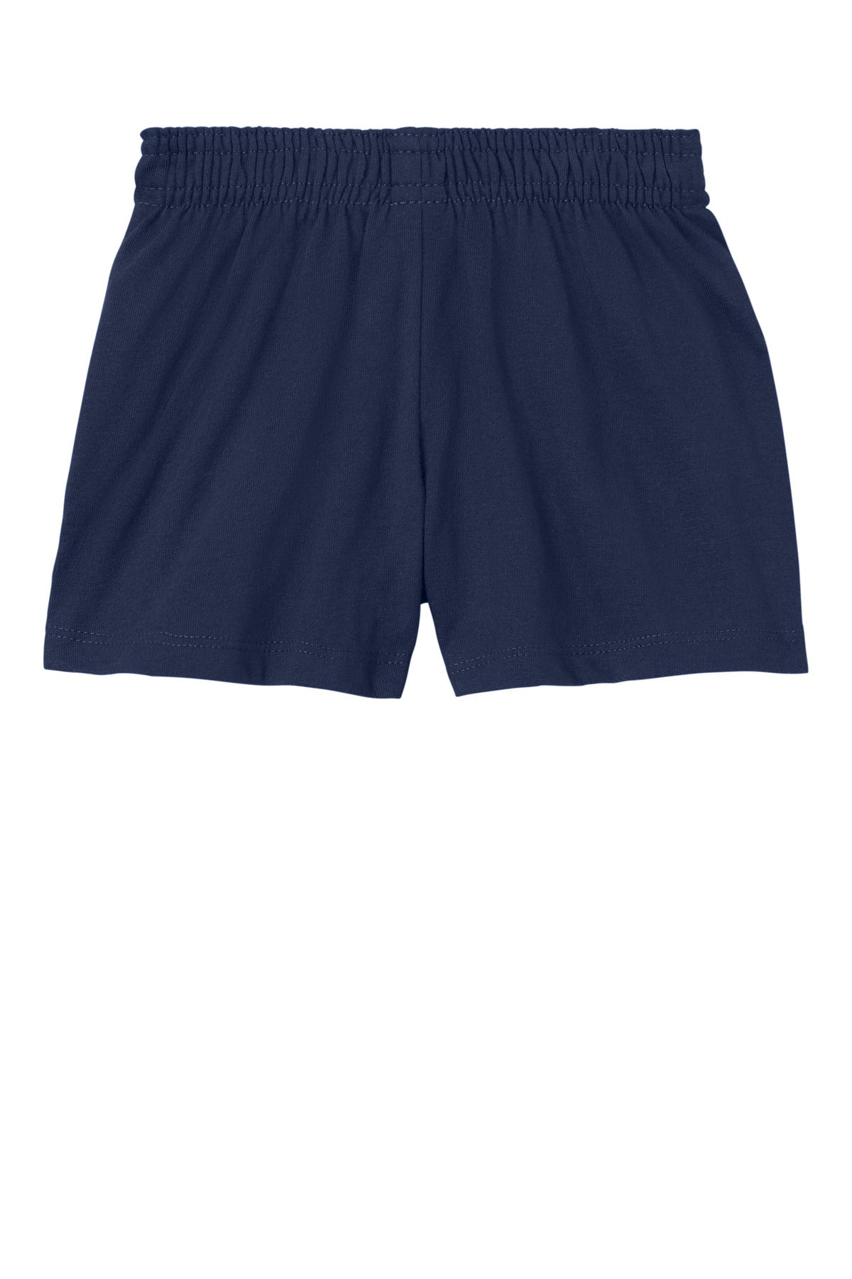 Rear View of TrueNavy Sport-Tek Girls Jersey Knit Squad Short YGST311