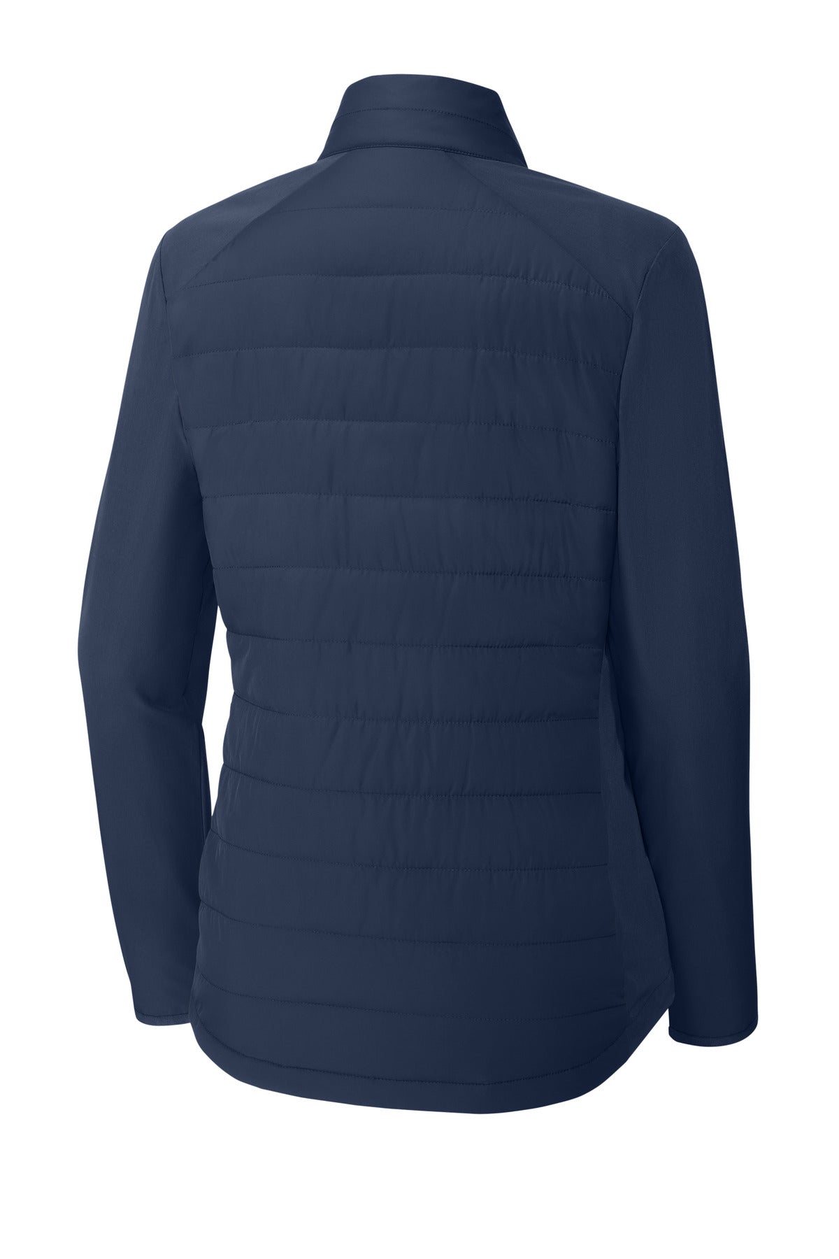 Rear View of TrueNavy Sport-Tek Women's Teknical Hybrid Jacket LST940