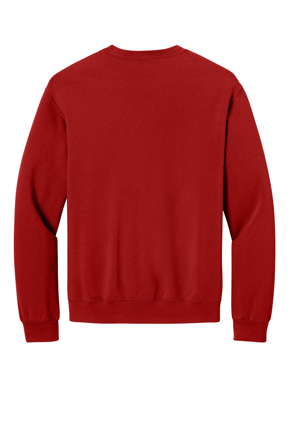 Rear View of TrueRed Jerzees Ultimate Unisex CVC Ring Spun Crewneck Sweatshirt IC48M