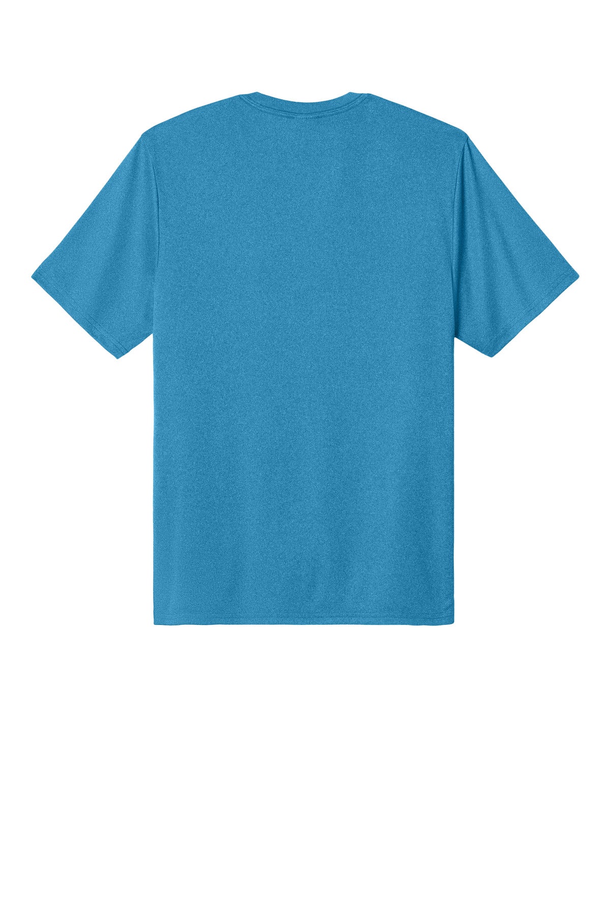 Rear View of TurquoiseH Port & Co Heather Performance Tee PC390