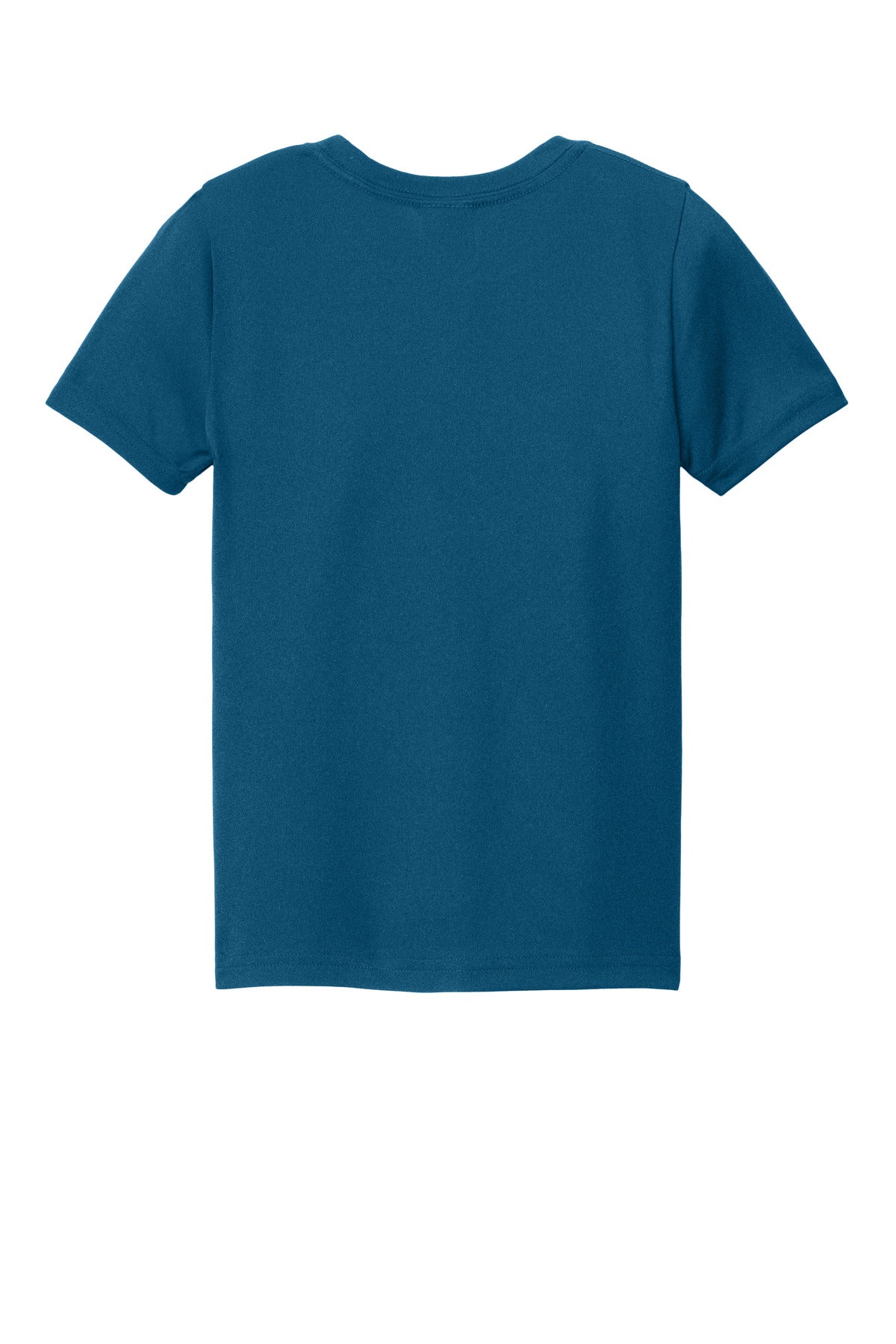 Rear View of VgSapphire Port & Co Youth Heather Performance Tee PC390Y