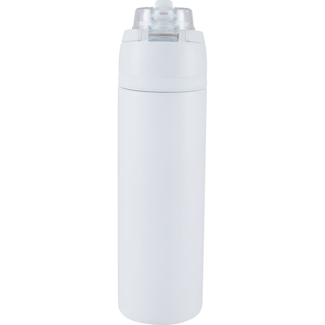 Rear View of White Elvin 28oz Recycled Stainless Flip Straw Bottle plain