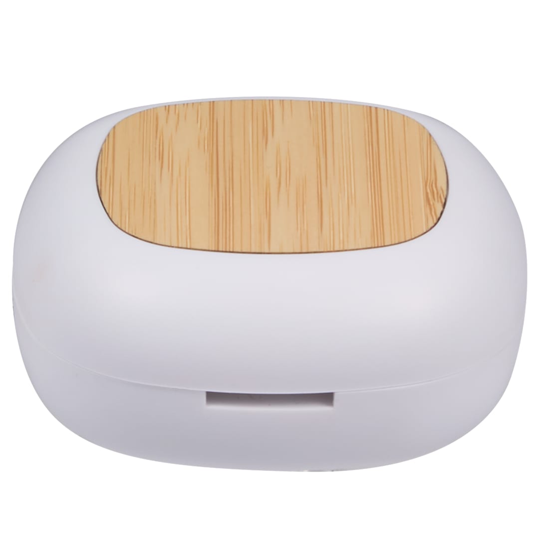 Rear View of White Mini RABS and Bamboo Personal Diffuser plain