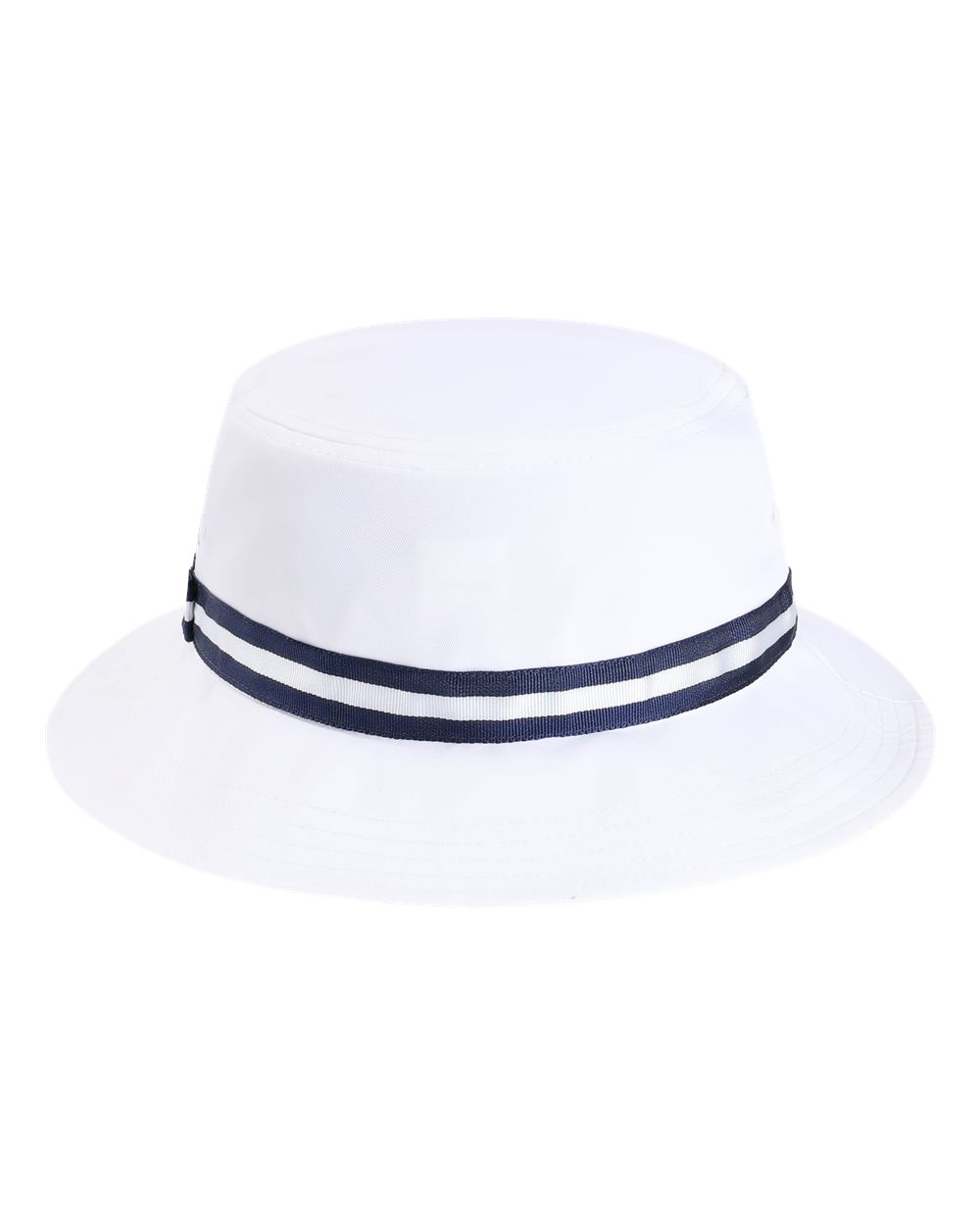 Rear View of White/ Navy The Oxford Performance Bucket - 1371P