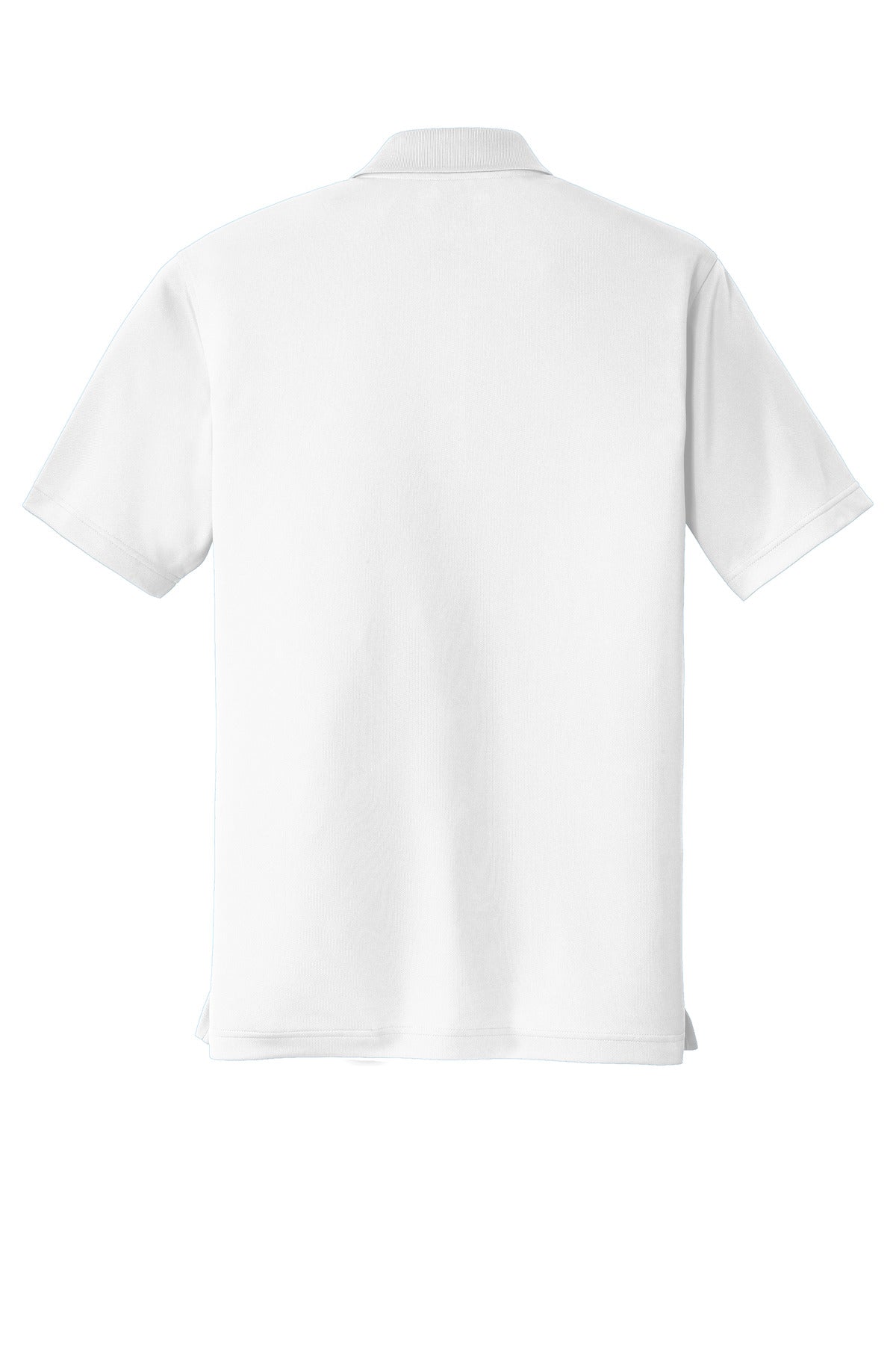 Rear View of White Port Authority Dry Zone UV Micro-Mesh Polo. K110