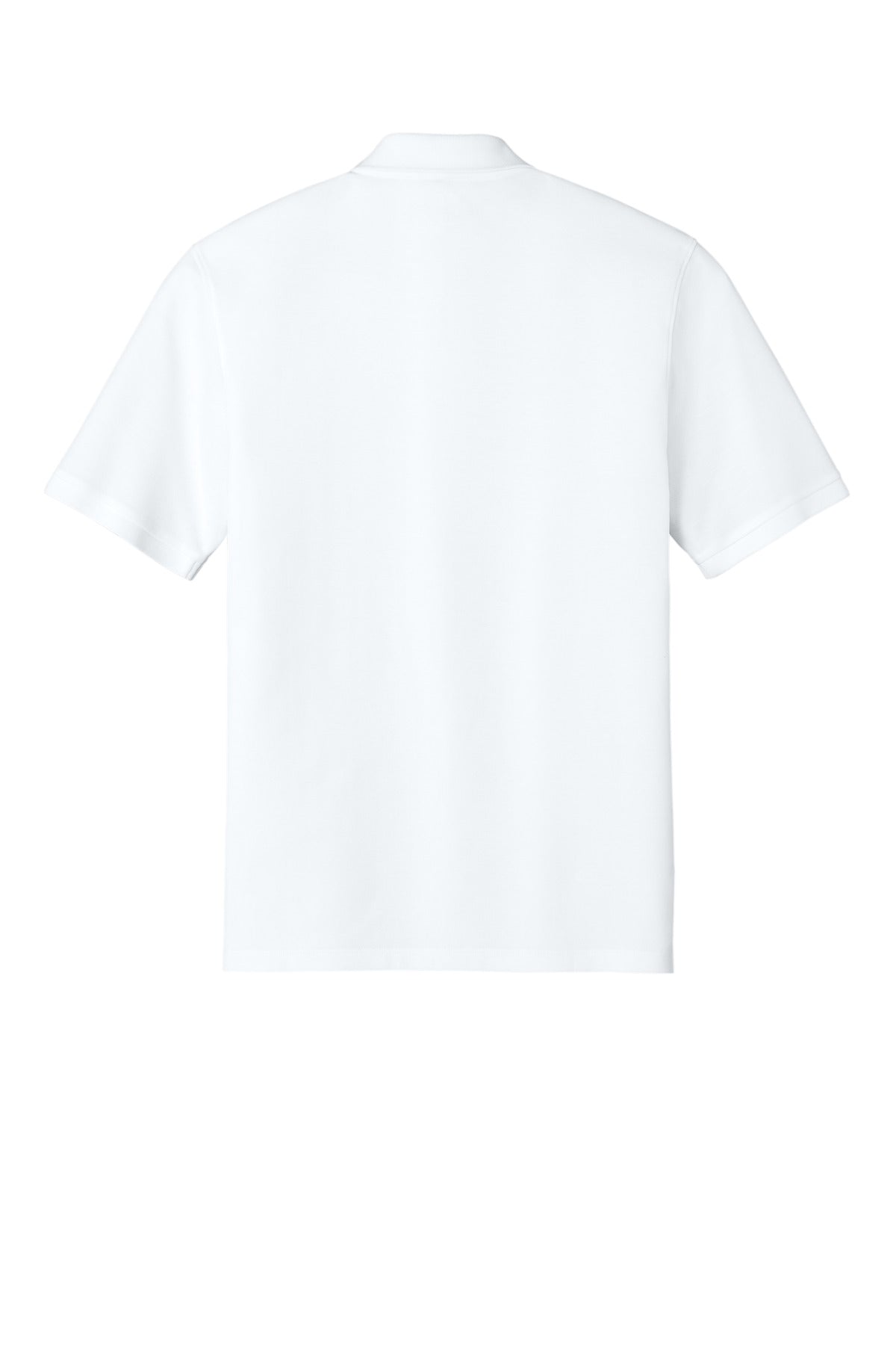 Rear View of White Port Authority Wearever Signature Pique Pocket Polo K200P