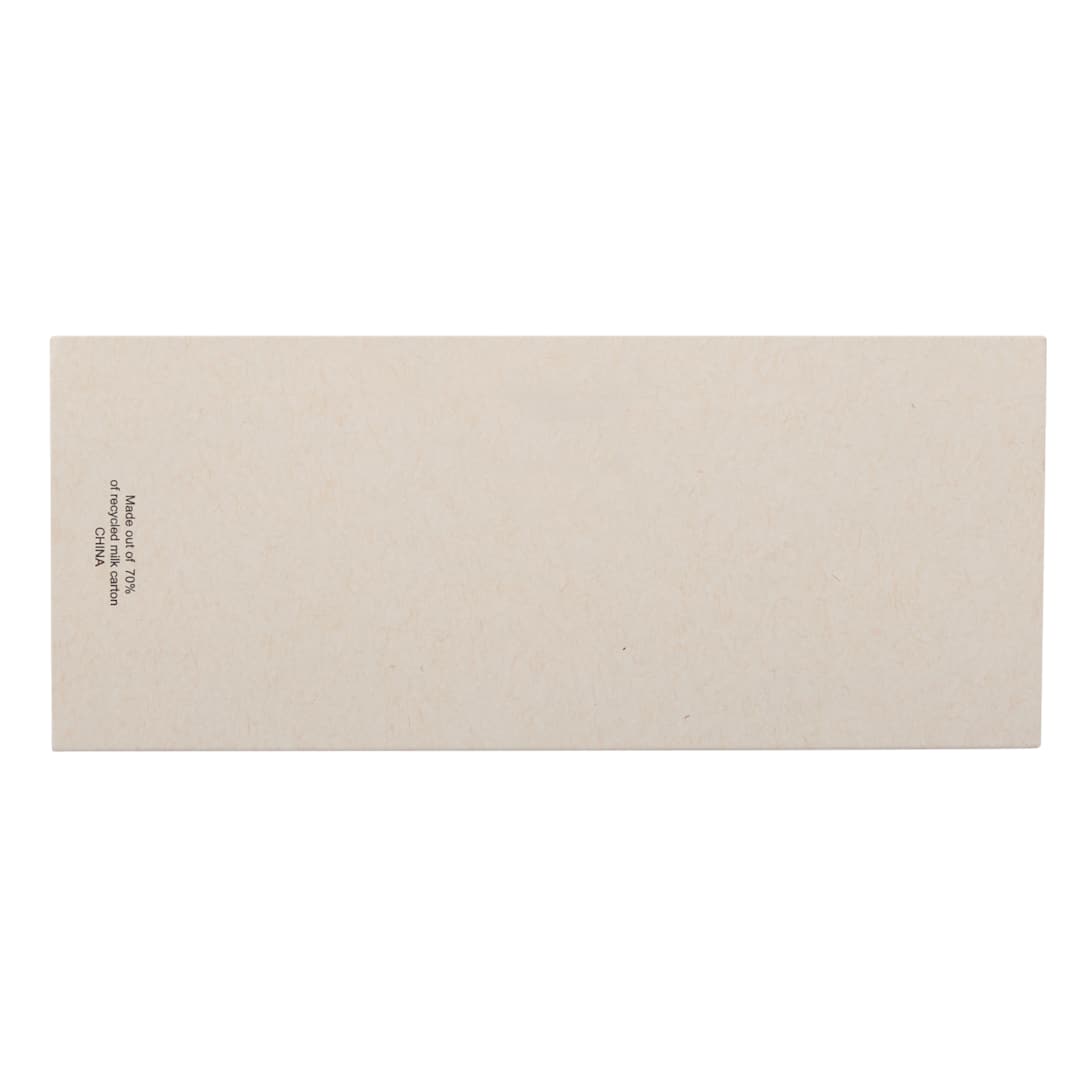 Rear View of White Recycled Milk Carton Sticky Notes & Ruler Pad plain