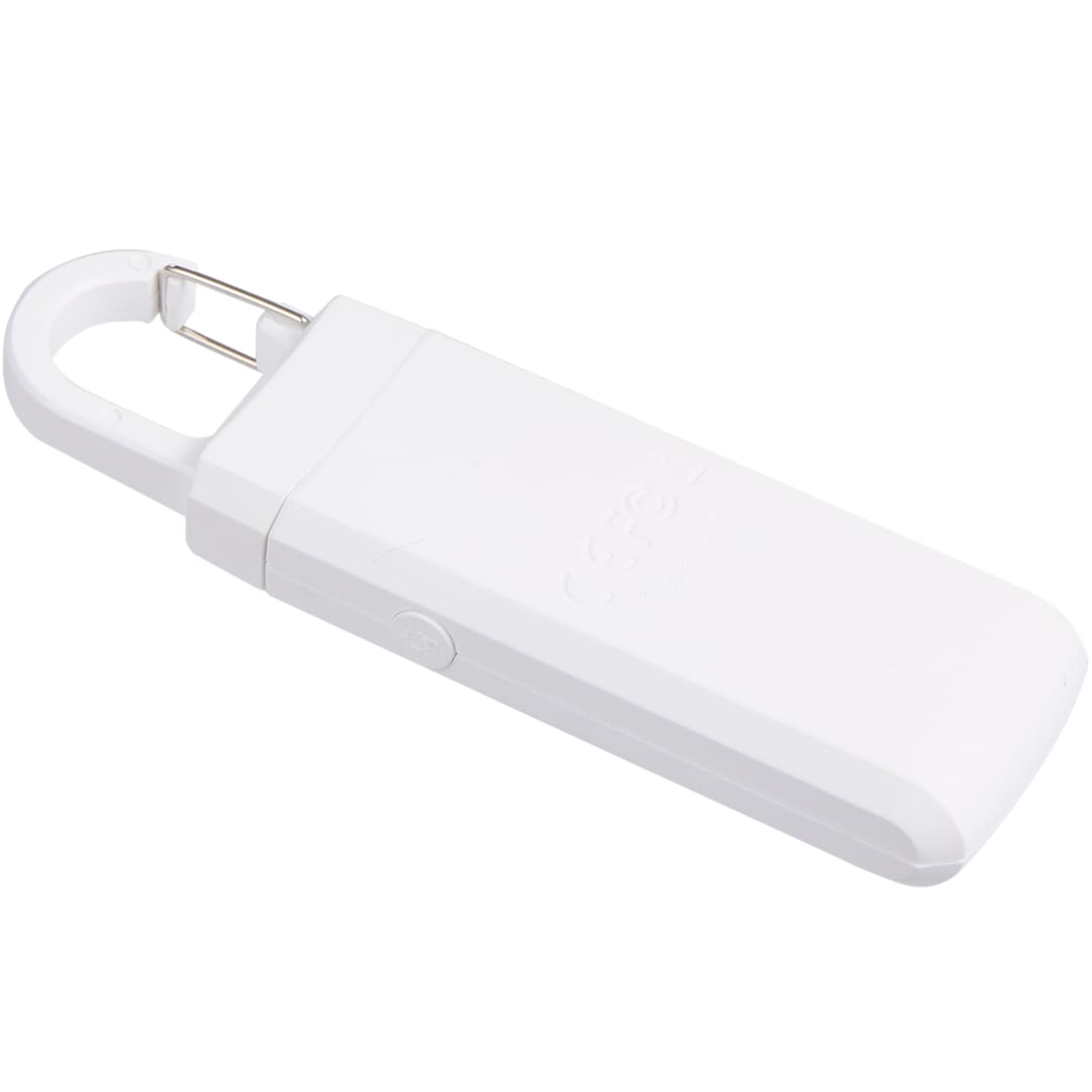 Rear View of White Safety Alarm Keychain plain