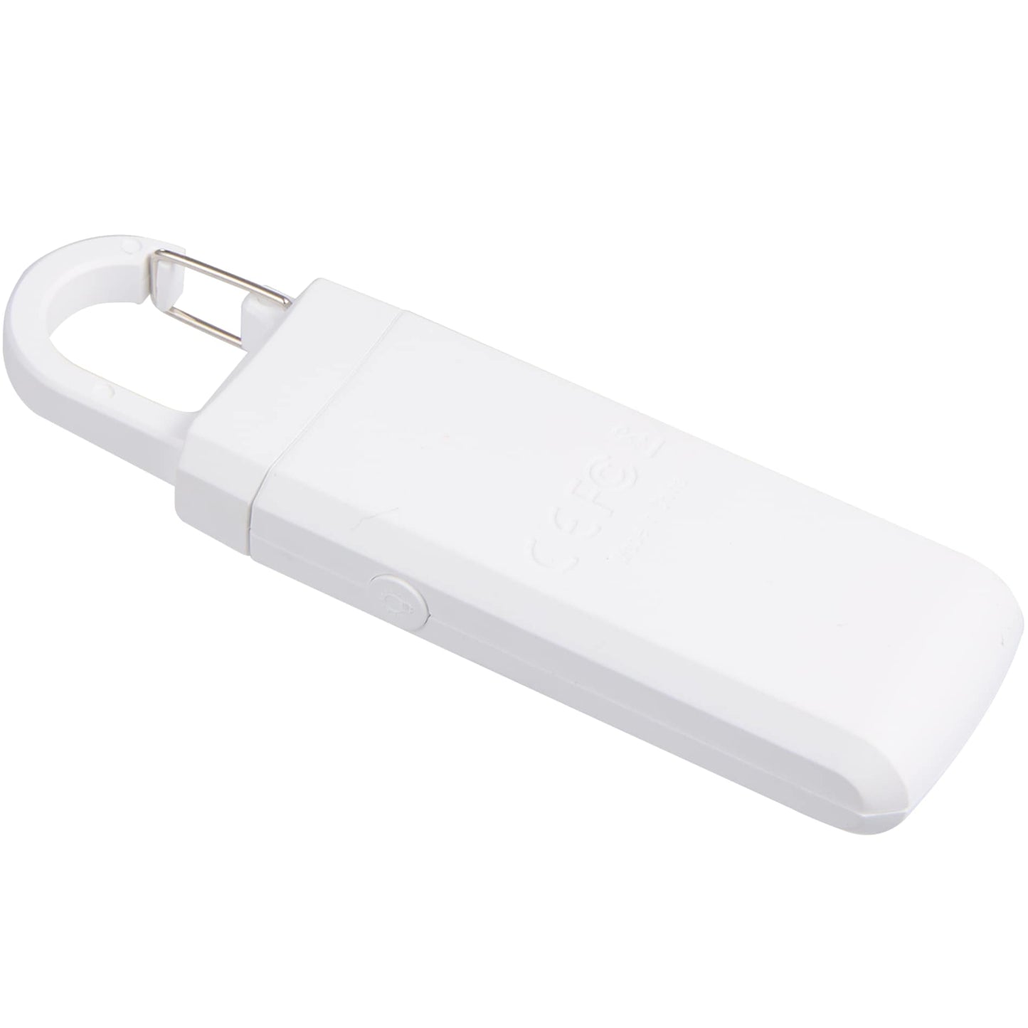 Rear View of White Safety Alarm Keychain plain