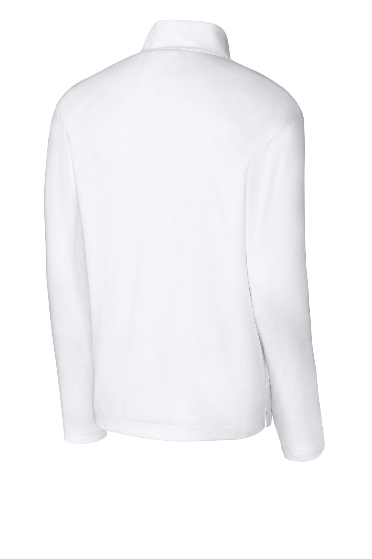 Rear View of White Sport-Tek Micropique Sport-Wick 1/4-Zip ST672