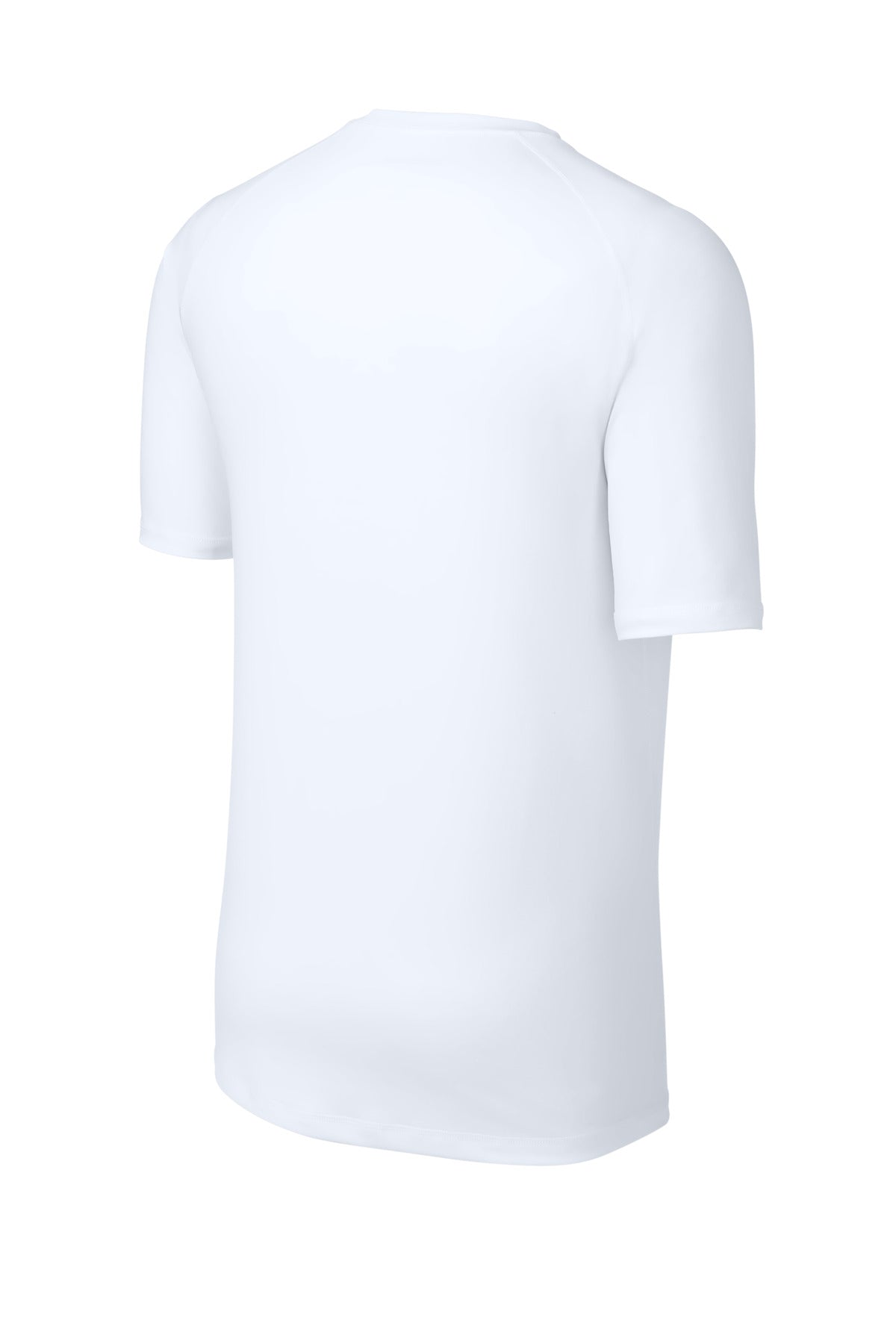 Rear View of White Sport-Tek PosiCharge Compression 1/2-Sleeve Tee ST120