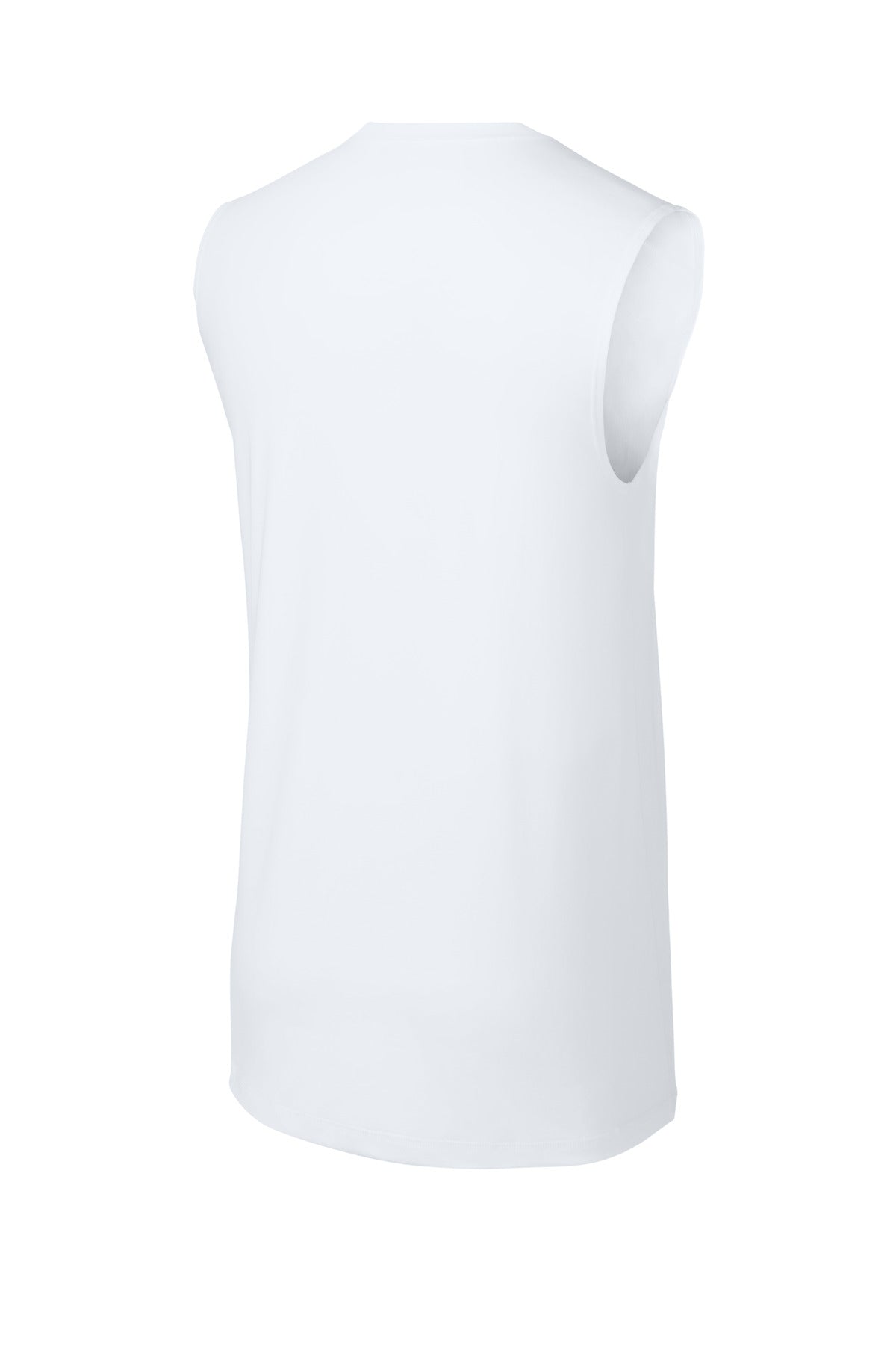 Rear View of White Sport-Tek PosiCharge Compression Sleeveless Tee ST121SL