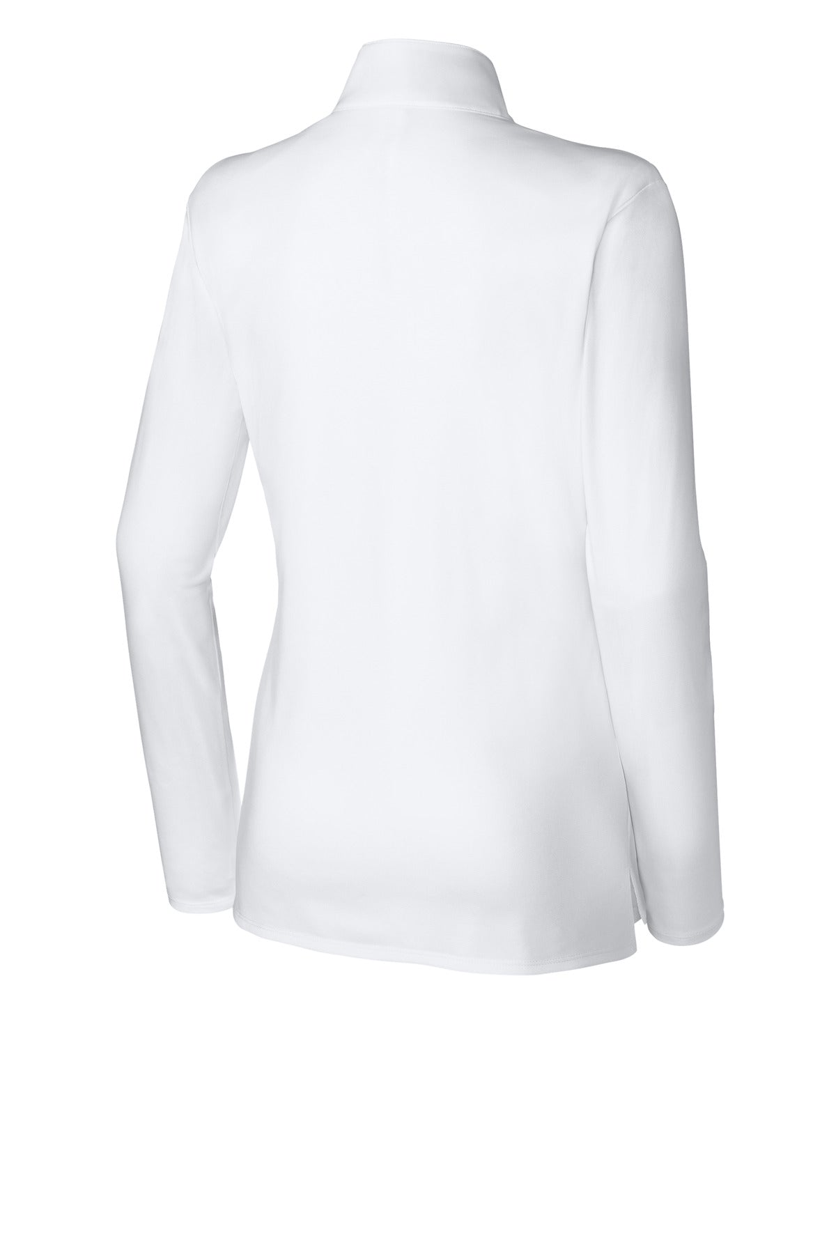 Rear View of White Sport-Tek Women's Micropique Sport-Wick 1/4-Zip LST672