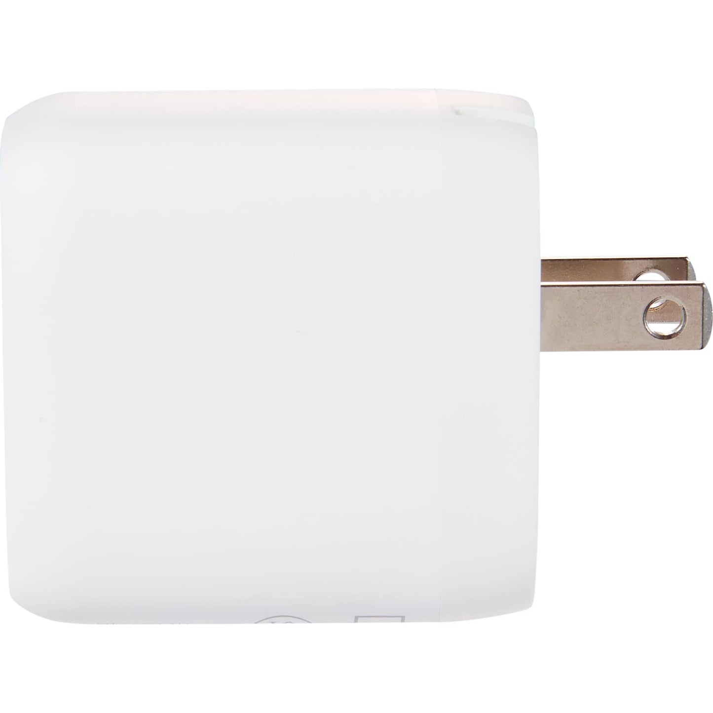 Rear View of White UL Listed 20W Dual USB A and C Wall Charger plain