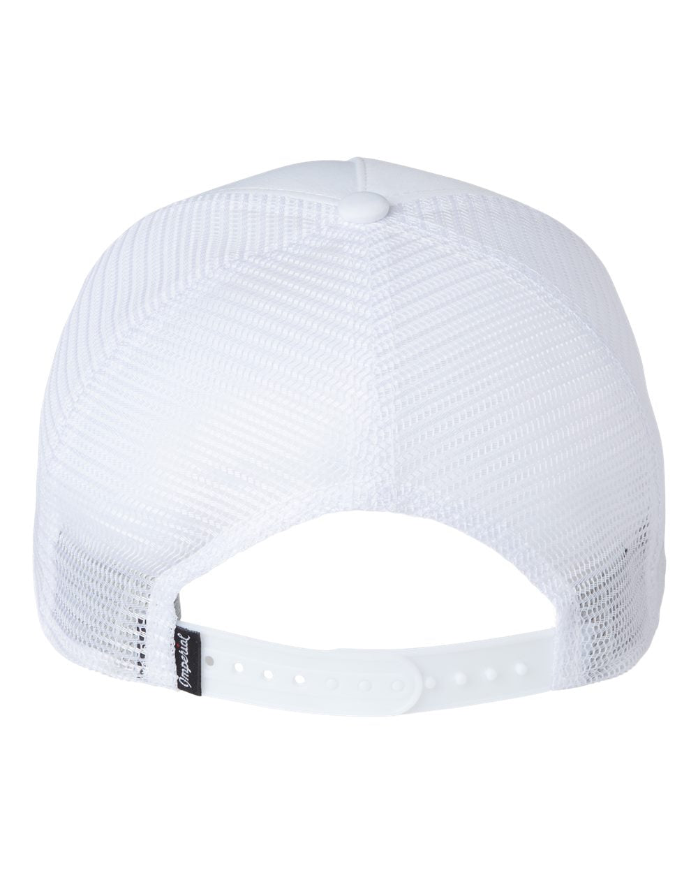 Rear View of White/ White/ Navy The Rabble Rouser Cap - 5055