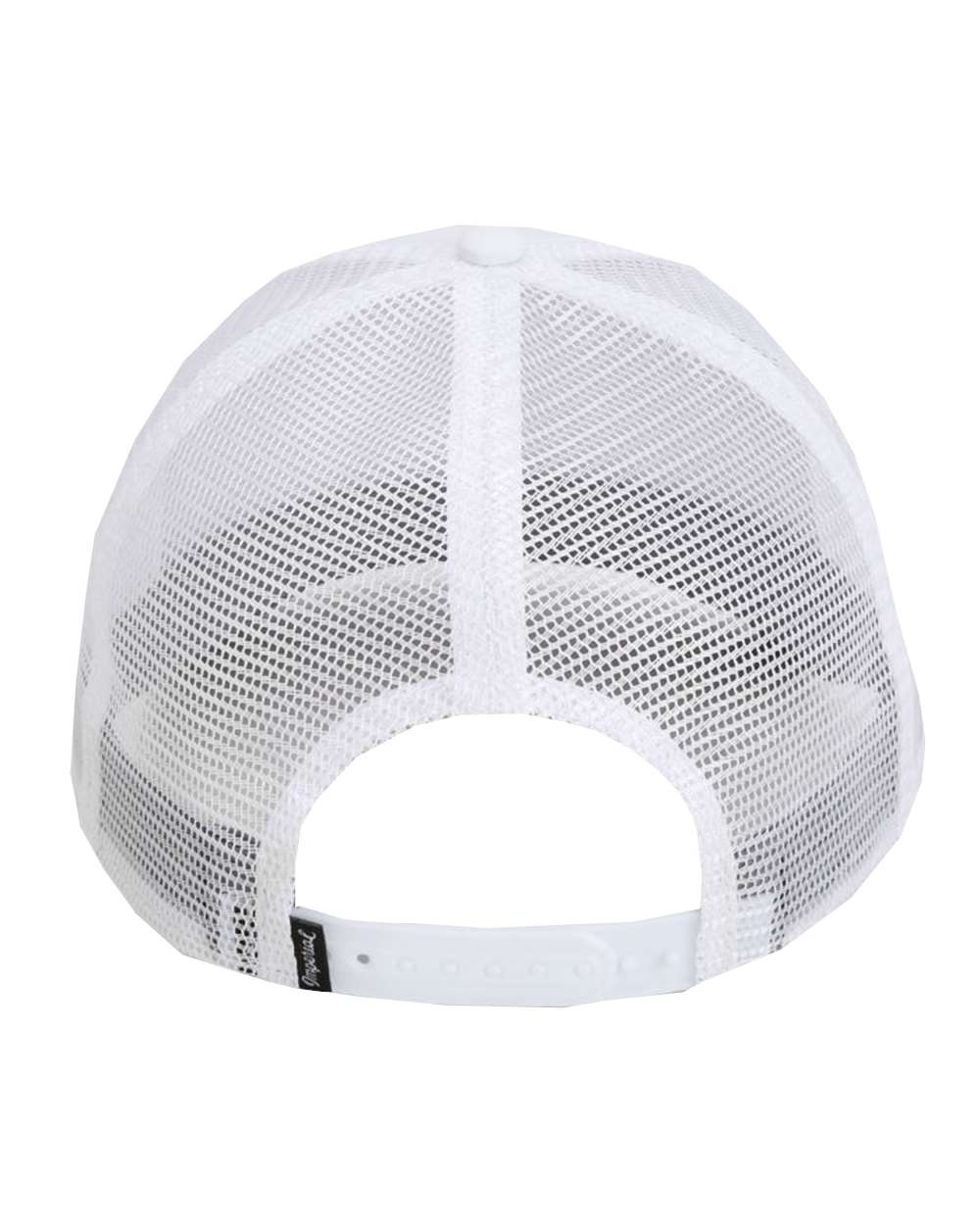 Rear View of White/ White The Night Owl Performance Rope Cap - 7055