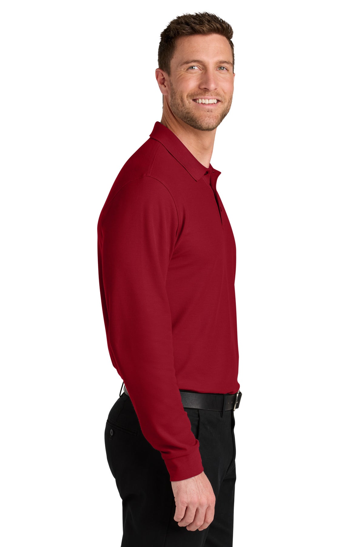 RichRed Port Authority Wearever Signature Pique Long Sleeve Polo K200LS