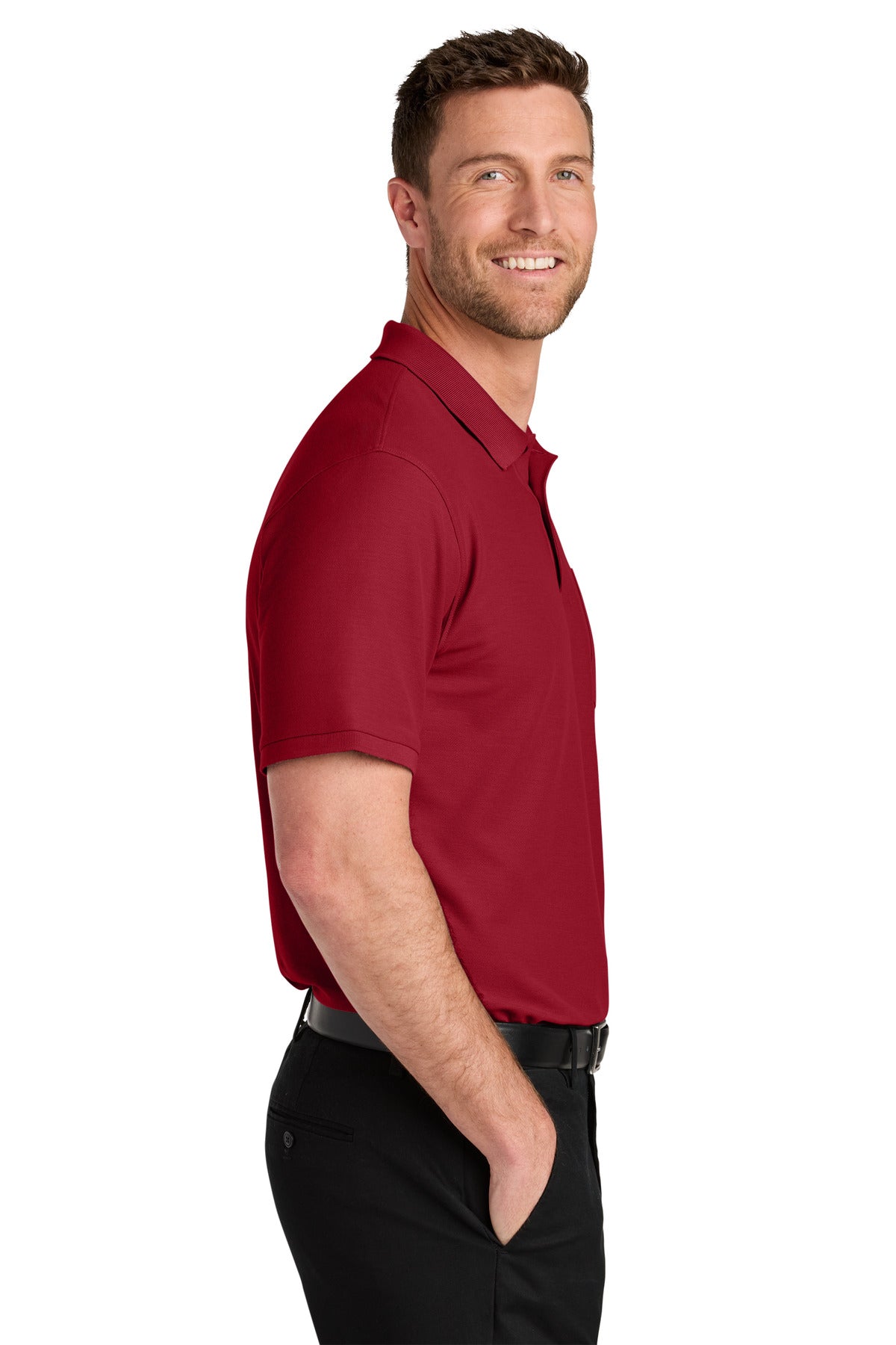 RichRed Port Authority Wearever Signature Pique Pocket Polo K200P