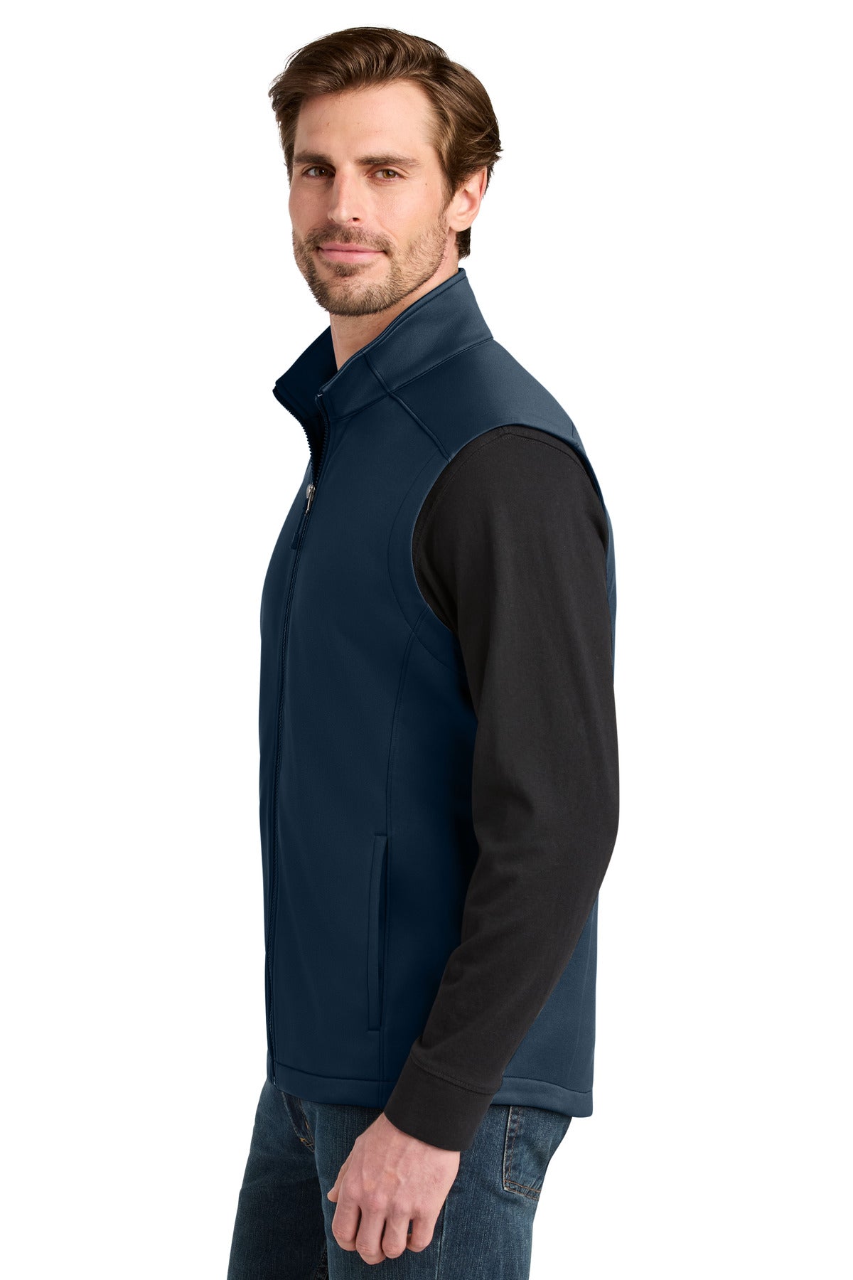 RiverBlNv Eddie Bauer Smooth Mid Layer Fleece Vest EB2560