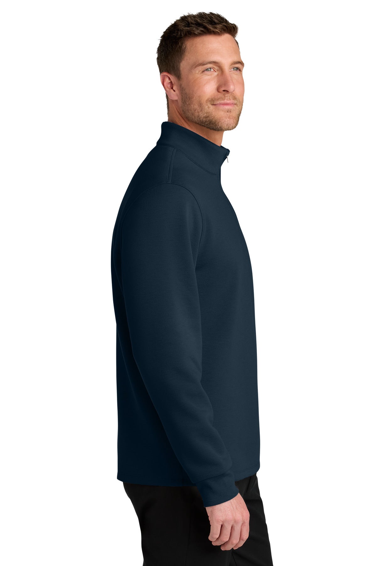 RiverBlNv Port Authority Wearever Signature Double Pique 1/4-Zip K210