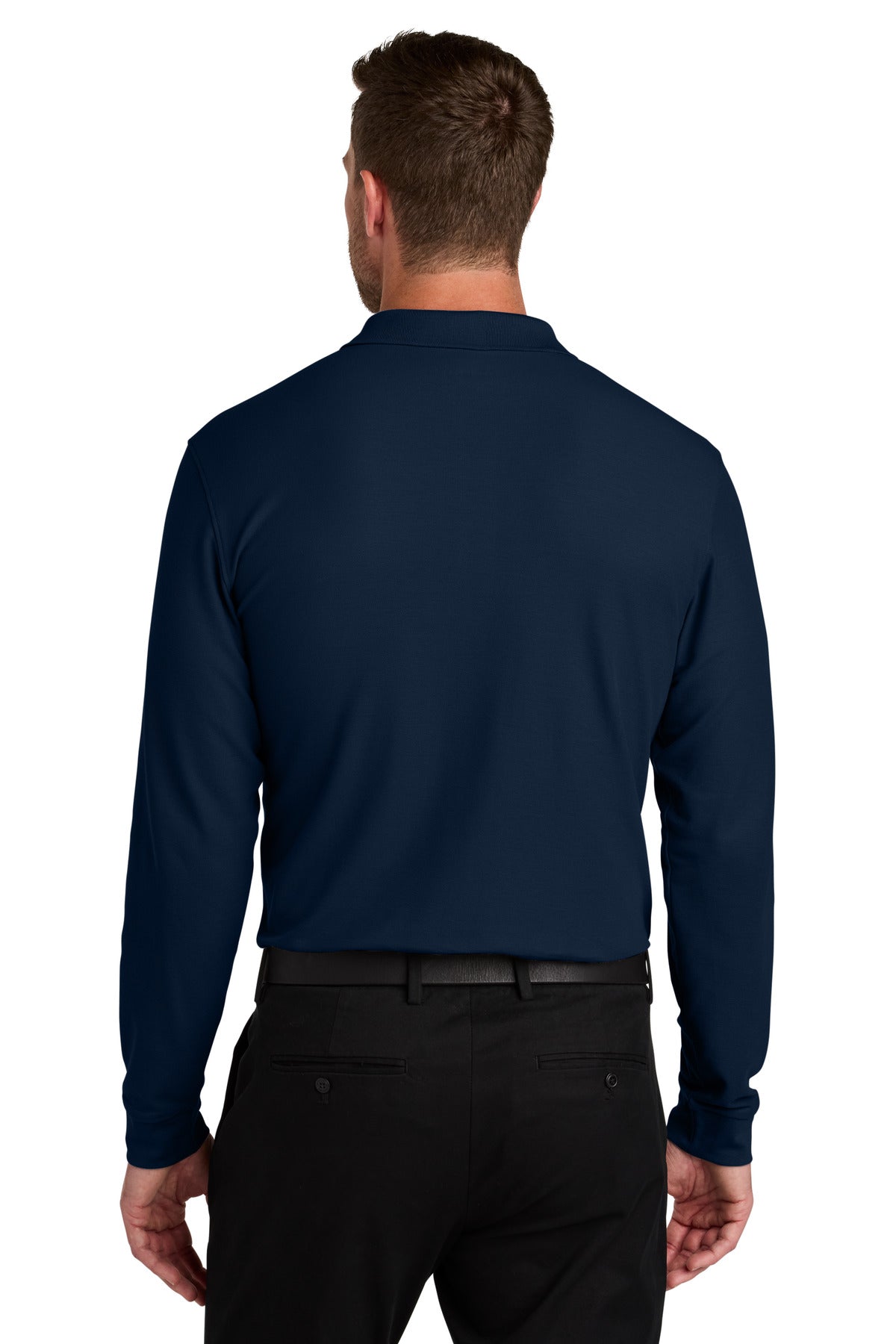 RiverBlNv Port Authority Wearever Signature Pique Long Sleeve Polo K200LS