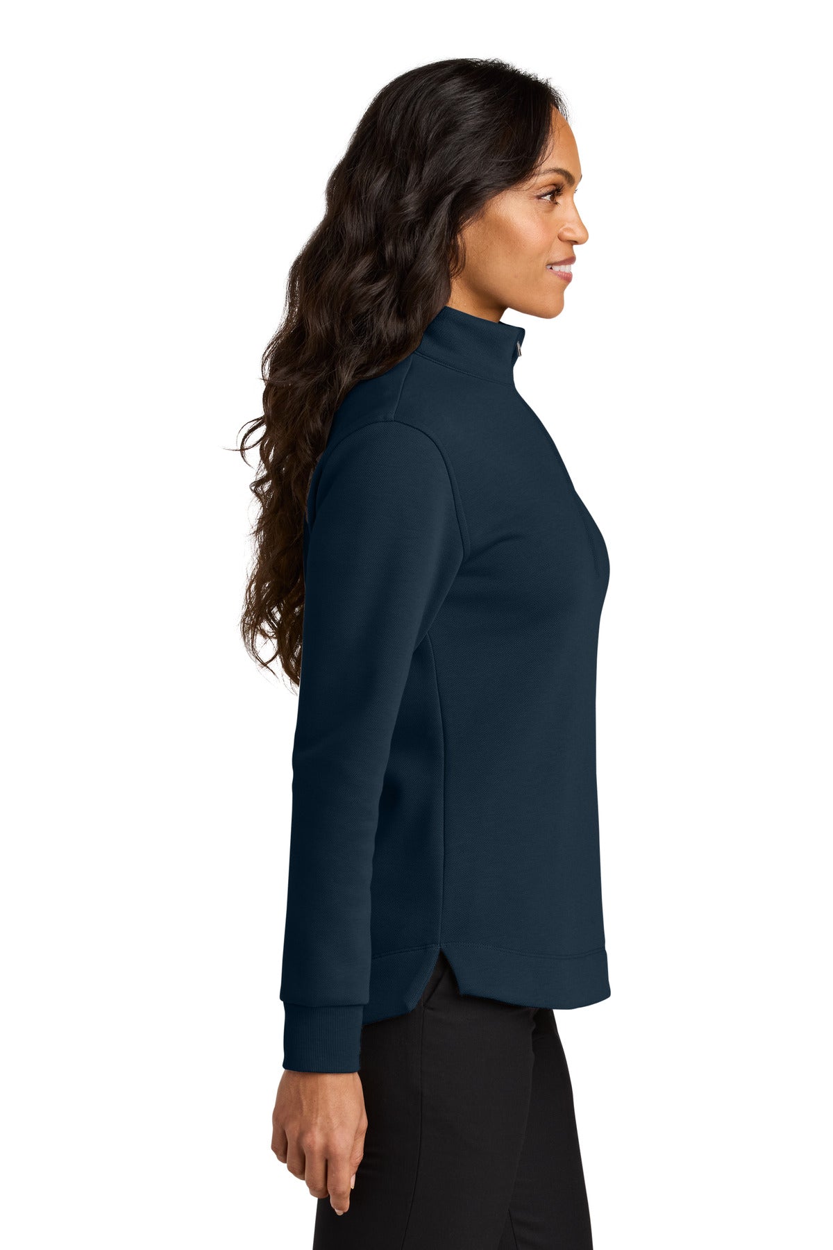 RiverBlNv Port Authority Women's Wearever Signature Double Pique 1/4-Zip LK210