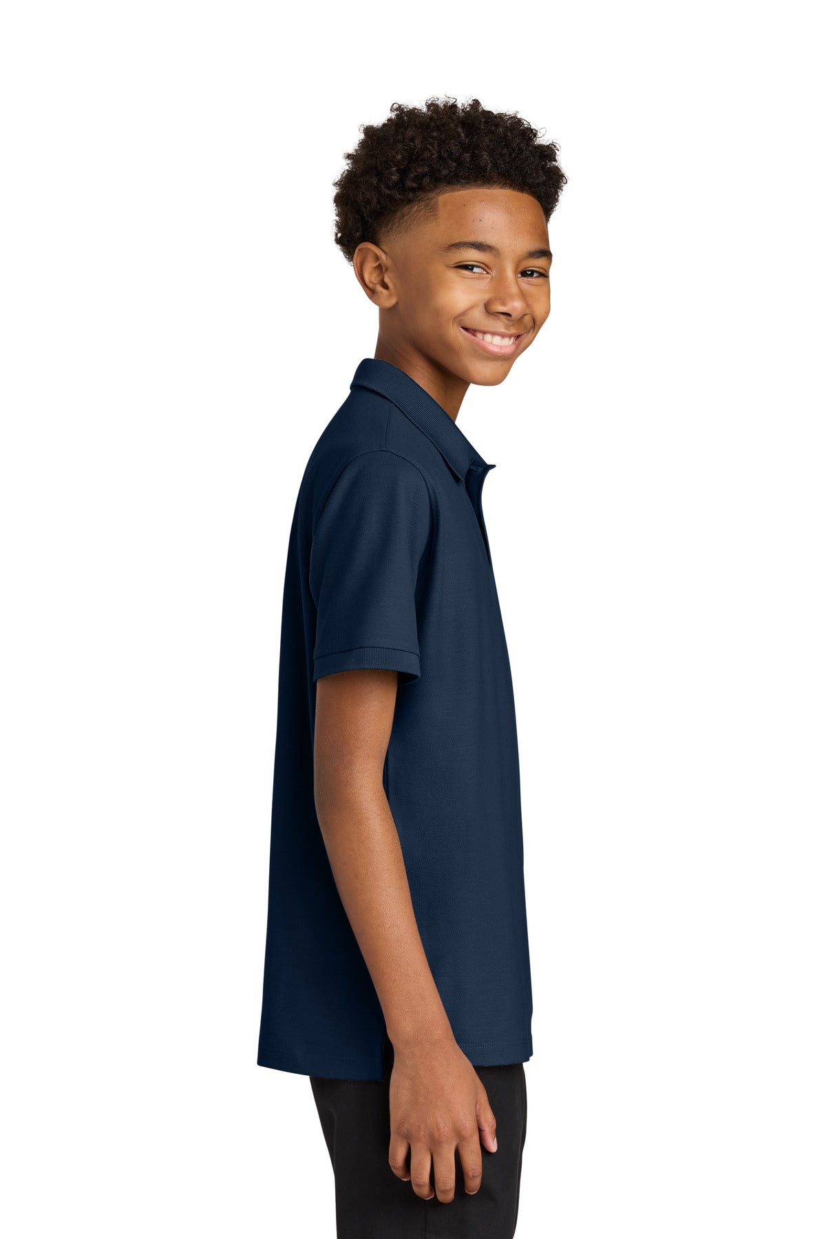 RiverBlNv Port Authority Youth Wearever Signature Pique Polo Y200