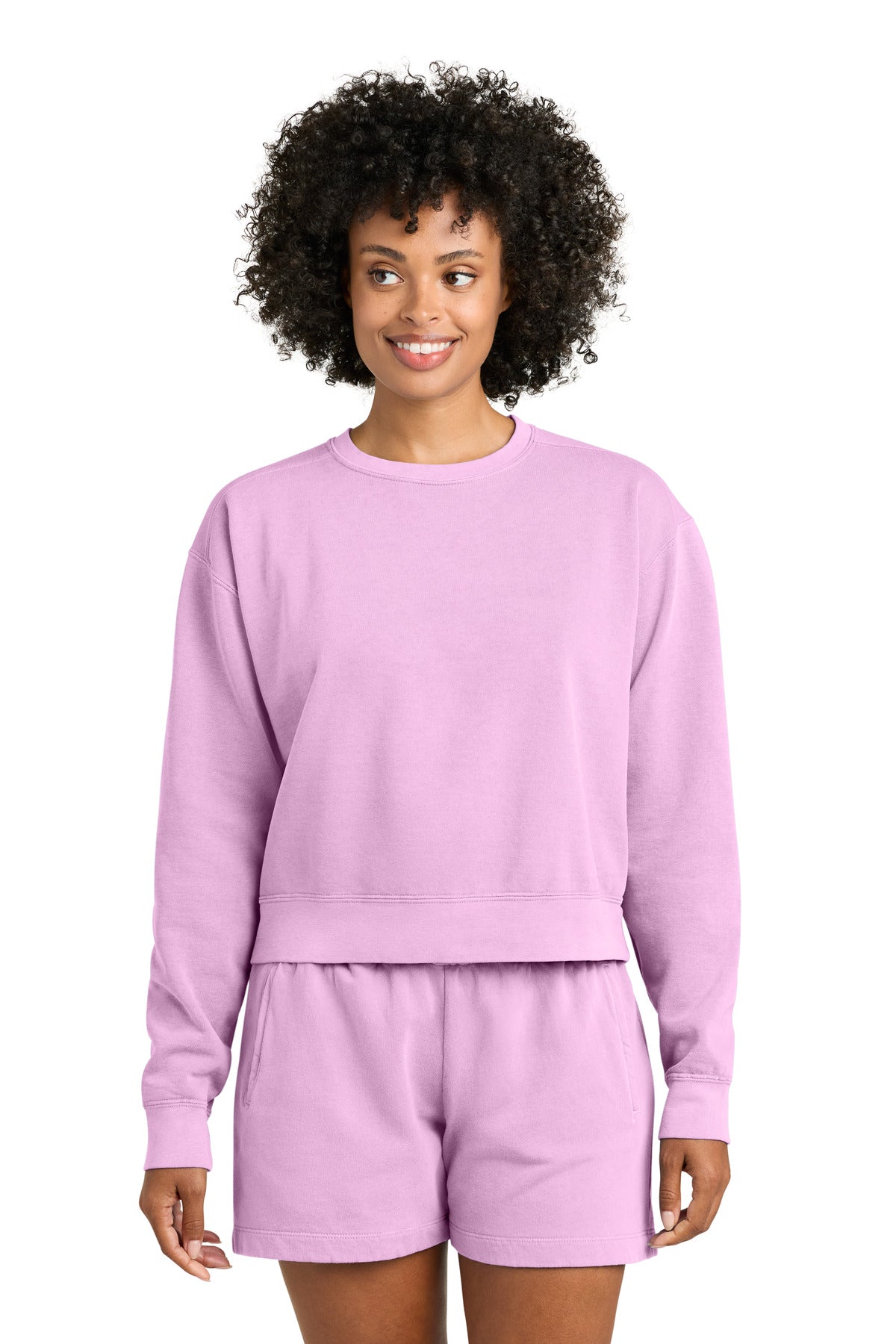 RoseQuartz Comfort Colors Women's Mid-Length Crewneck Sweatshirt 1566L