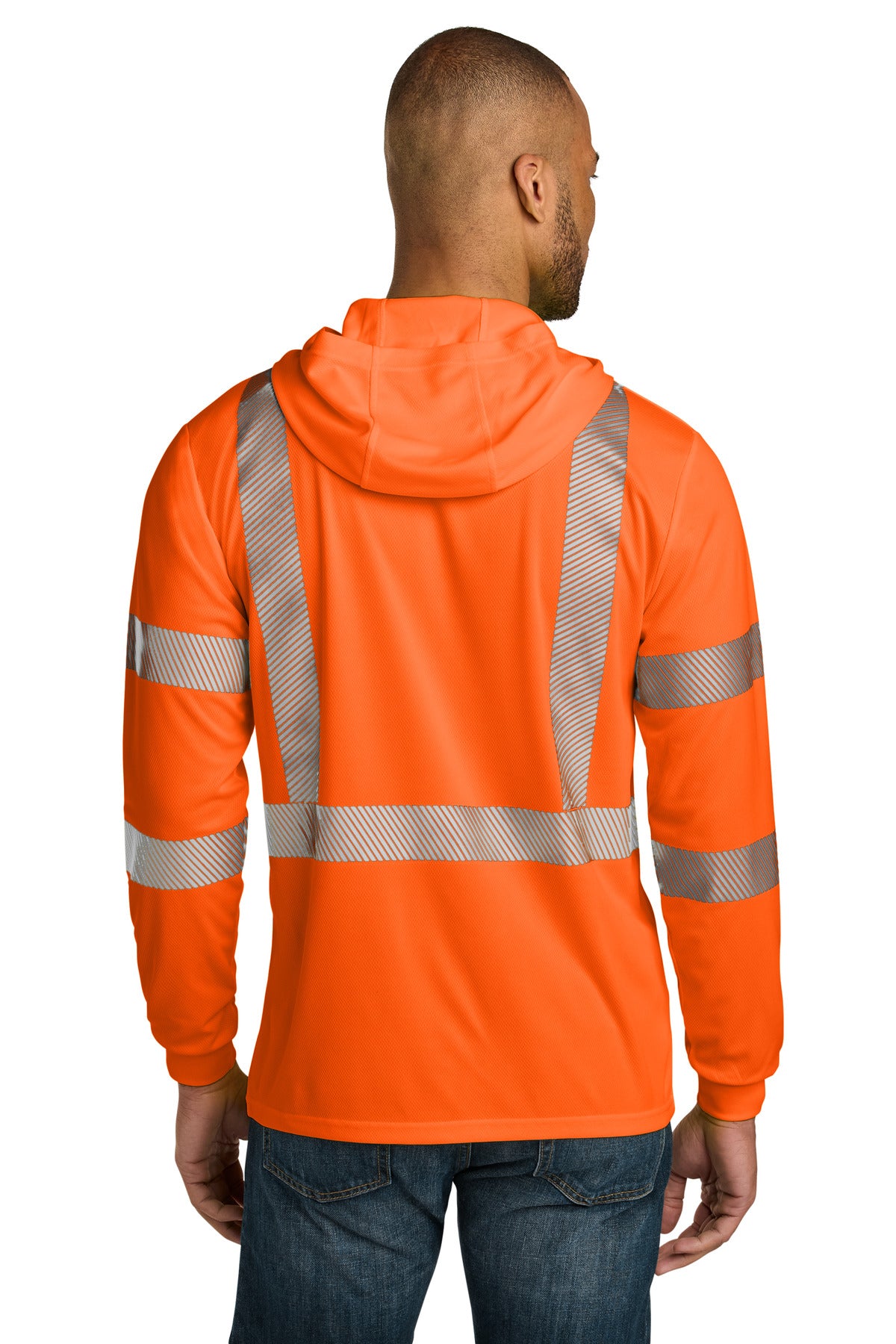 SftyOrg CornerStone ANSI 107 Class 3 Long Sleeve Segmented Tape Hooded Tee CS208