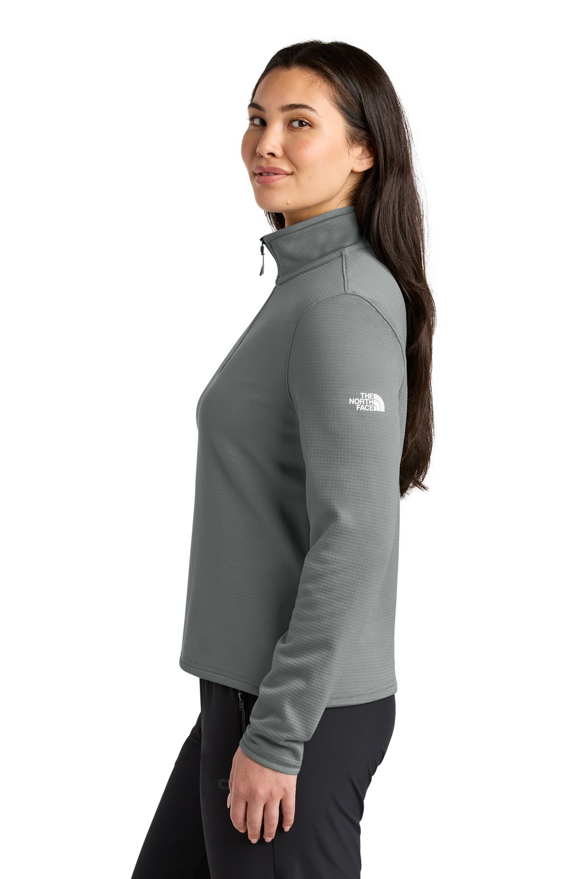 SmokedPrGy The North Face Women's Aim 1/4-Zip Fleece NF0A8FQK