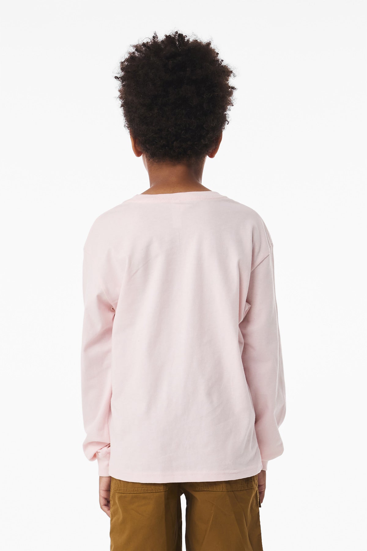 SoftPink BELLA+CANVAS Youth 6-Ounce Heavyweight Long Sleeve Tee BC3511Y