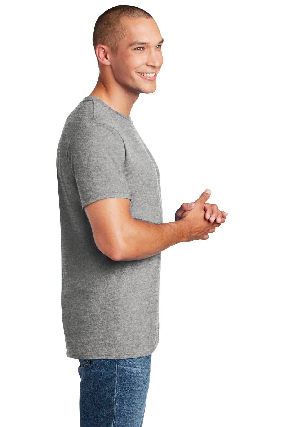 Sports Grey Gildan Softstyle T-Shirt. 64000