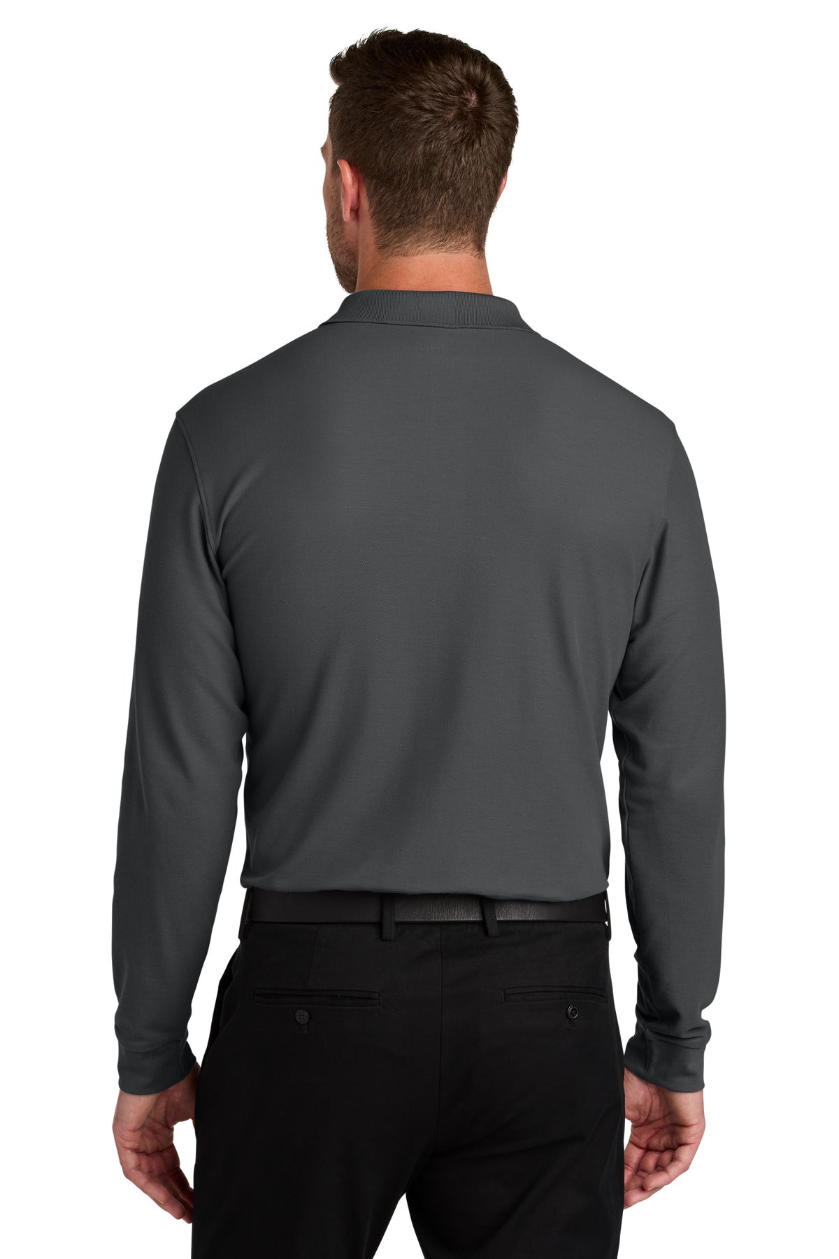 StormGrey Port Authority Wearever Signature Pique Long Sleeve Polo K200LS