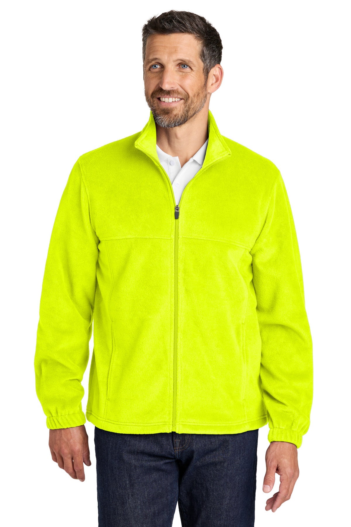 SYellow Port Authority Plush Fleece Full-Zip Jacket F190