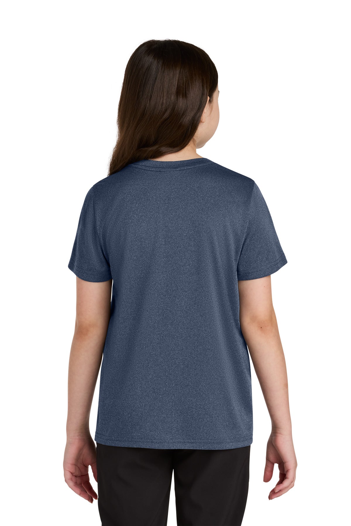 TrNvyHthr Port & Co Youth Heather Performance Tee PC390Y