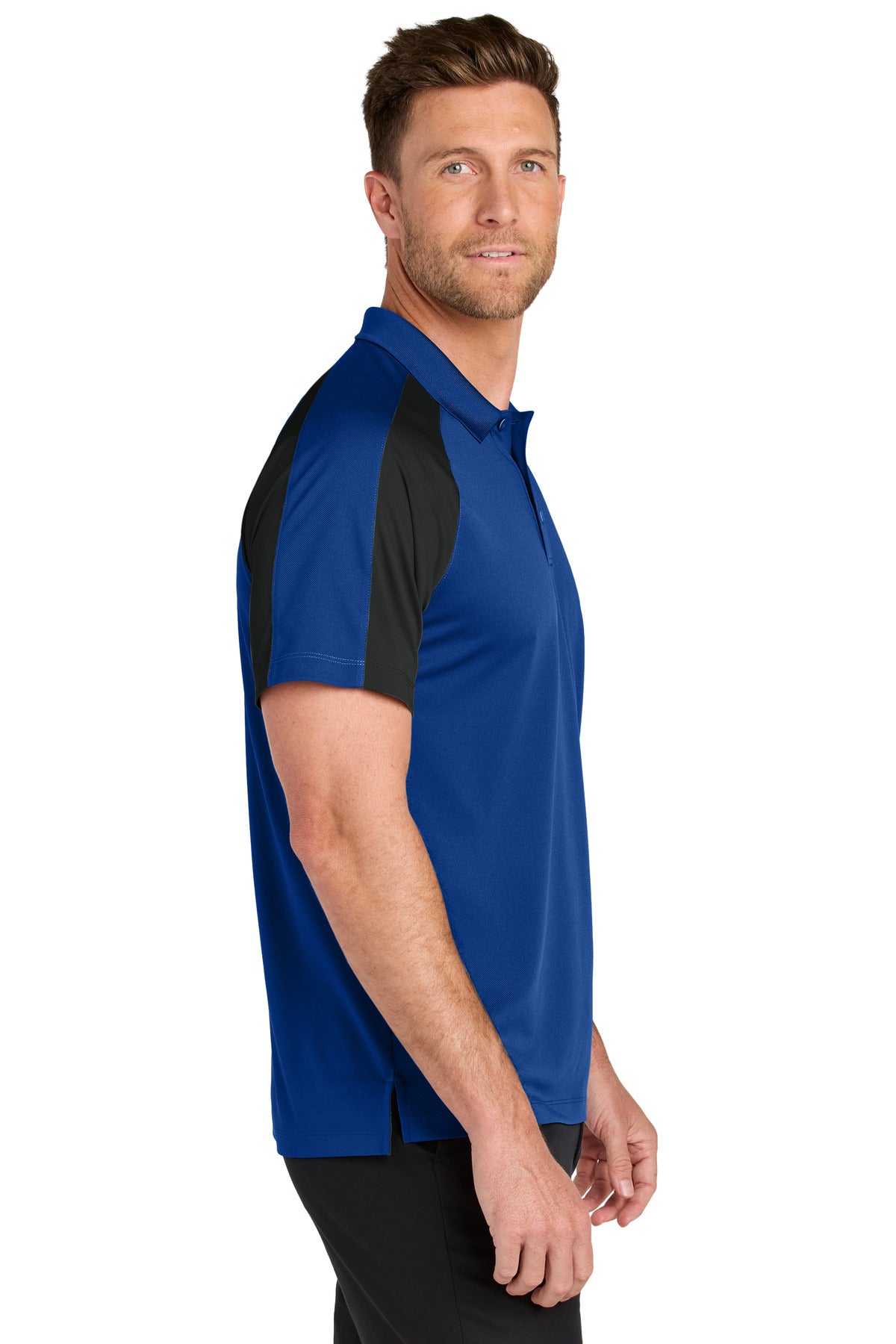 TRoyal/Bk Port Authority Wearever Performance Pique Colorblock Polo K247