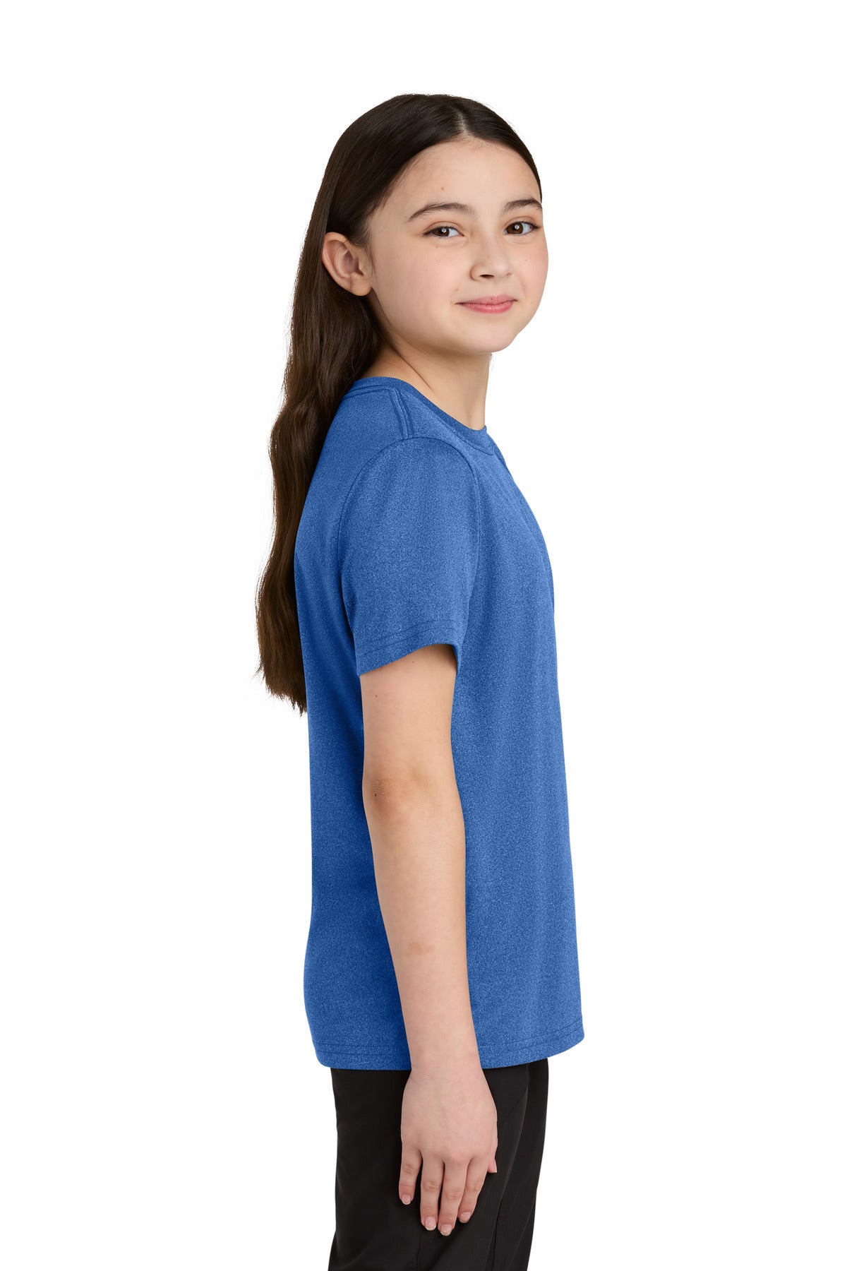 TRoyHthr Port & Co Youth Heather Performance Tee PC390Y
