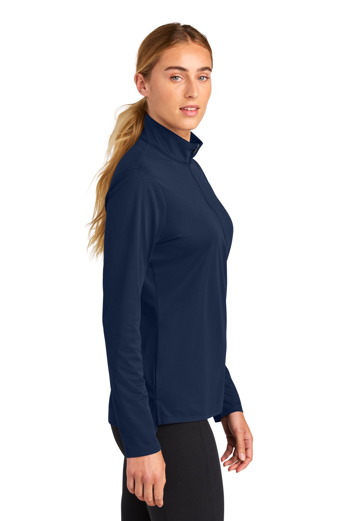 TrueNavy Sport-Tek Women's Micropique Sport-Wick 1/4-Zip LST672