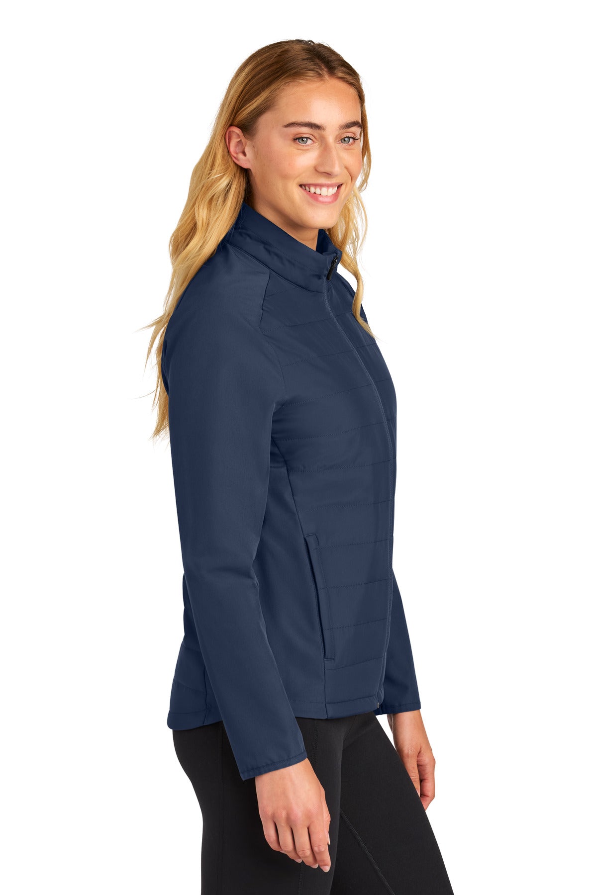 TrueNavy Sport-Tek Women's Teknical Hybrid Jacket LST940
