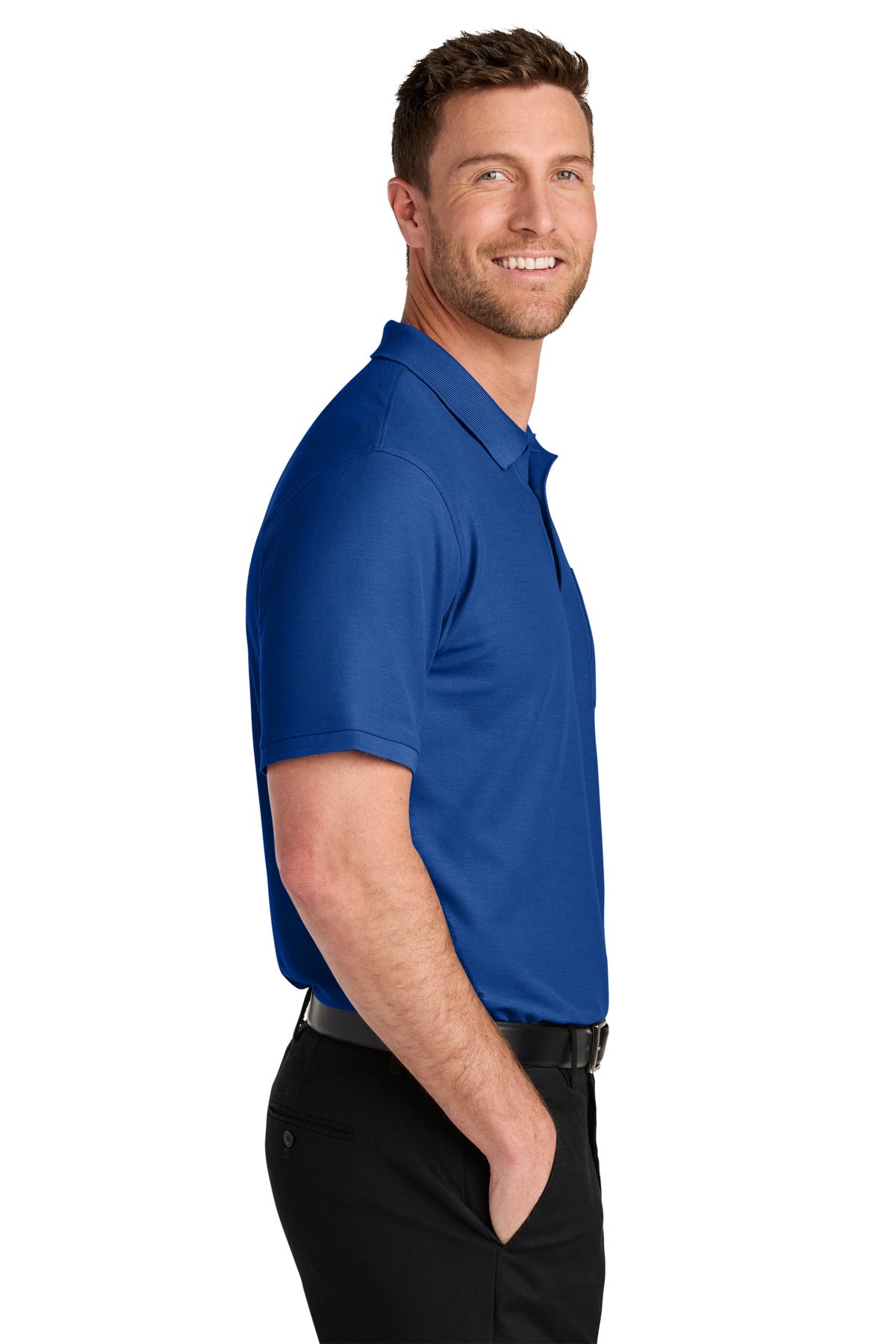 TrueRoyal Port Authority Wearever Signature Pique Pocket Polo K200P