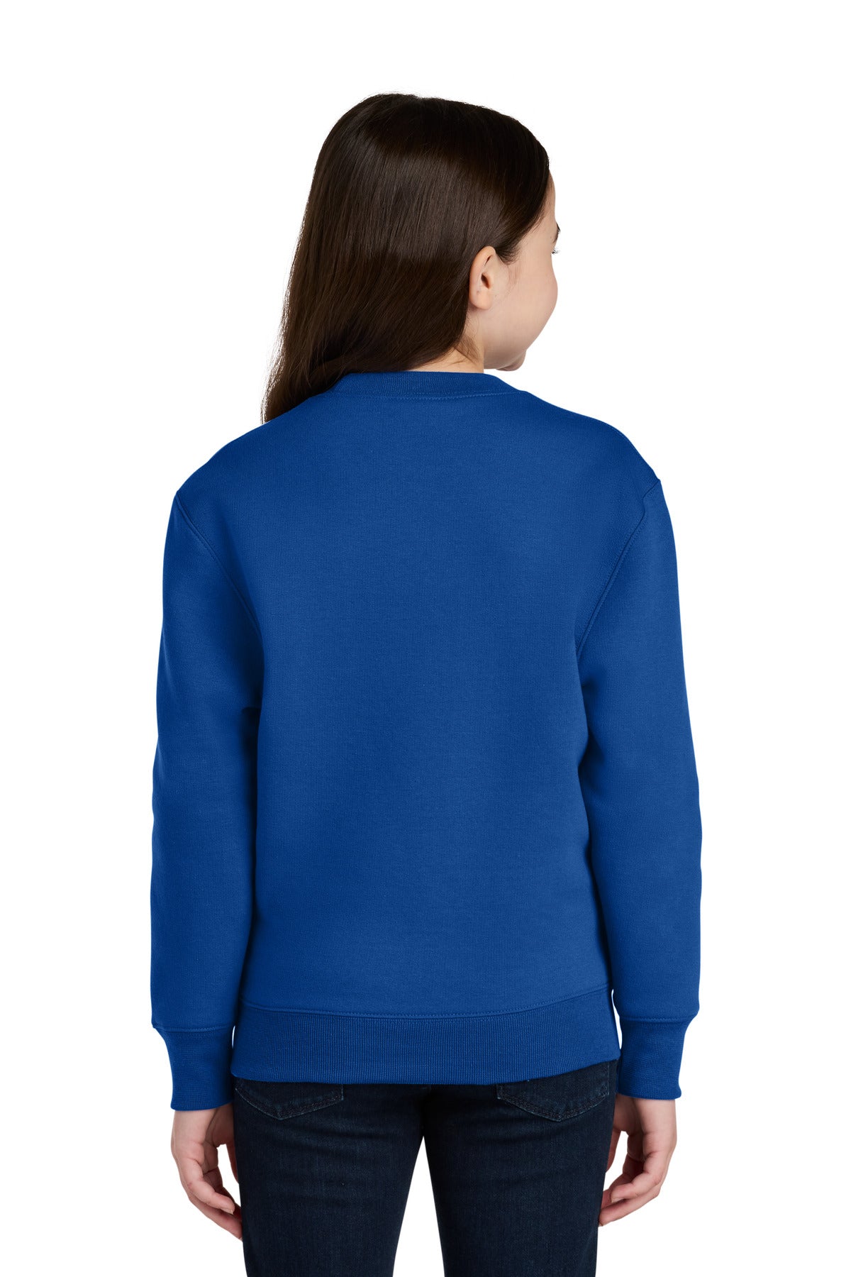 TrueRoyal Port & Co Youth Core Fleece Crewneck Pocket Sweatshirt PC78YPKT
