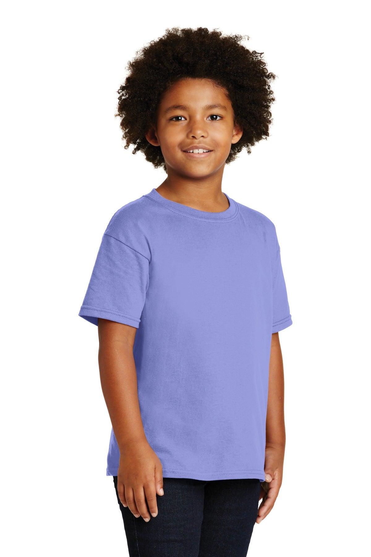 Violet Gildan - Youth Heavy Cotton 100% Cotton T-Shirt. 5000B