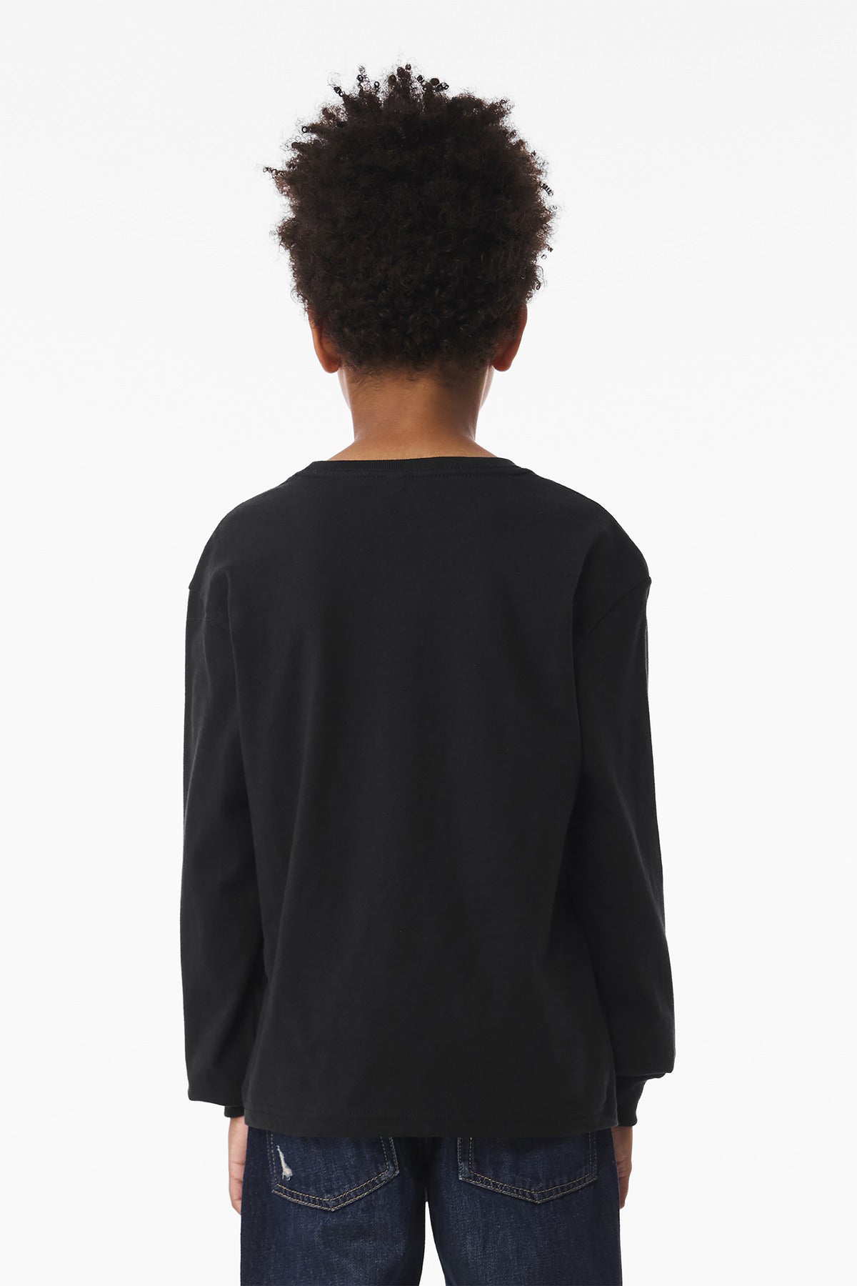 VtgBlack BELLA+CANVAS Youth 6-Ounce Heavyweight Long Sleeve Tee BC3511Y