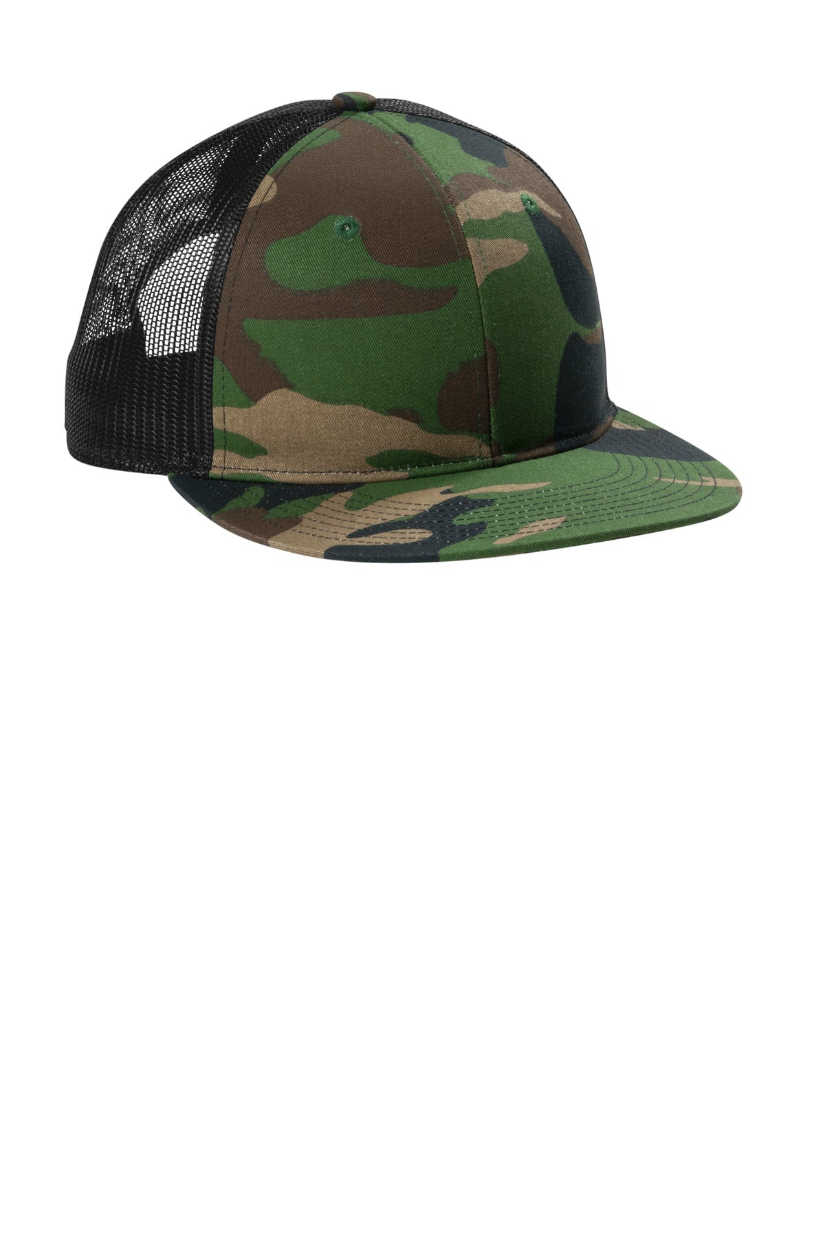 WdlndCm/Bk Port Authority Snapback Flat Bill Trucker Cap C407