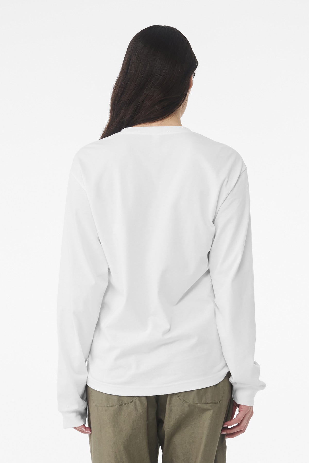 White BELLA+CANVAS Unisex 6-Ounce Heavyweight Long Sleeve Tee BC3511