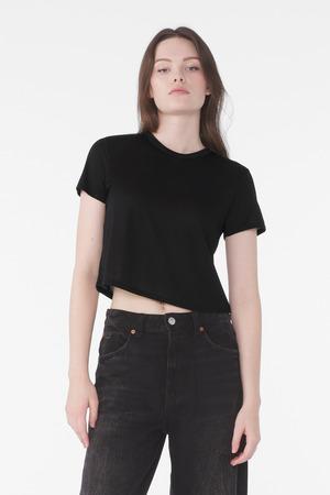 White BELLA+CANVAS Women's Flowy Cropped Tee BC8882