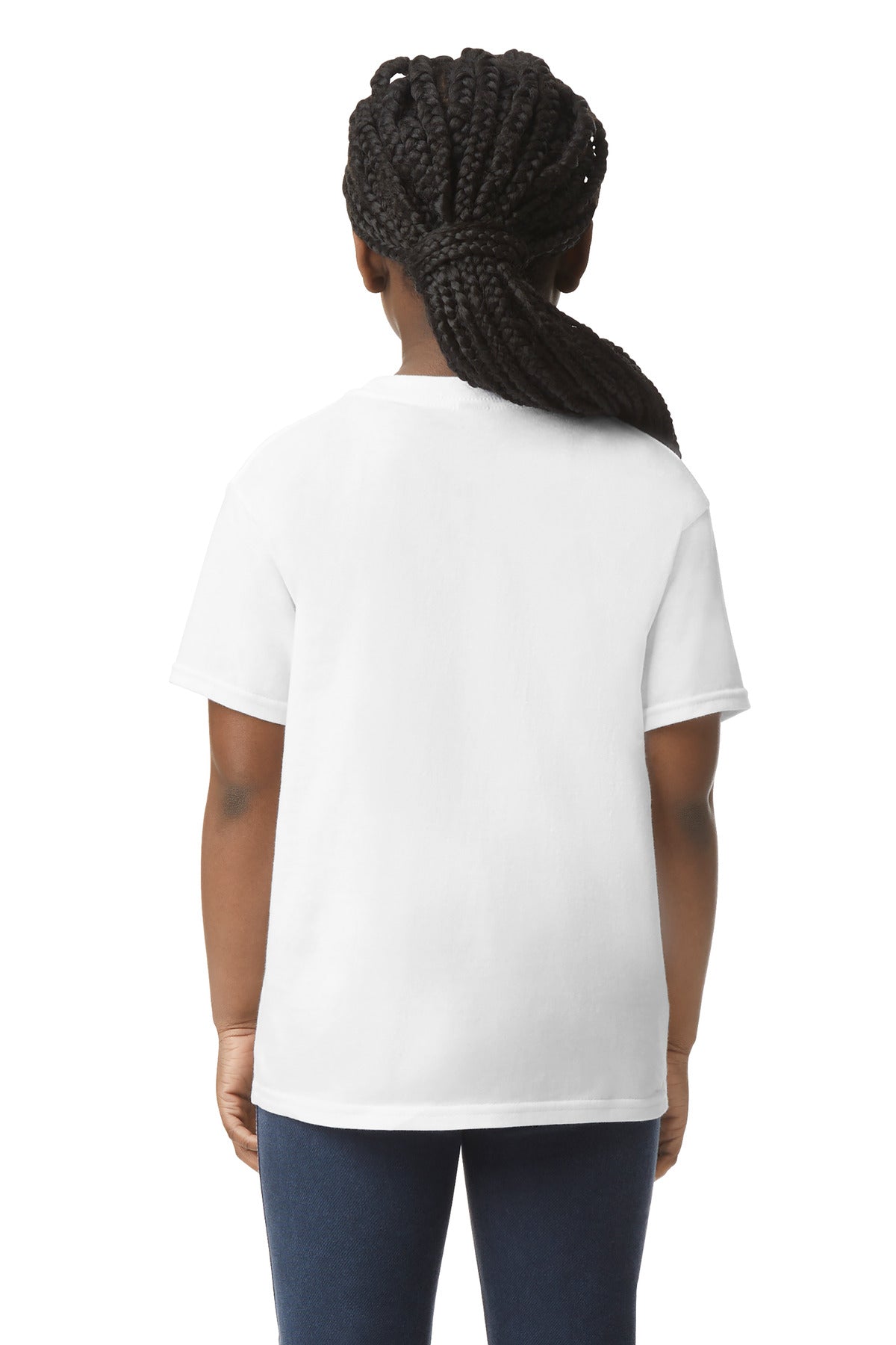 White Gildan Youth Light Cotton Tee 3000B