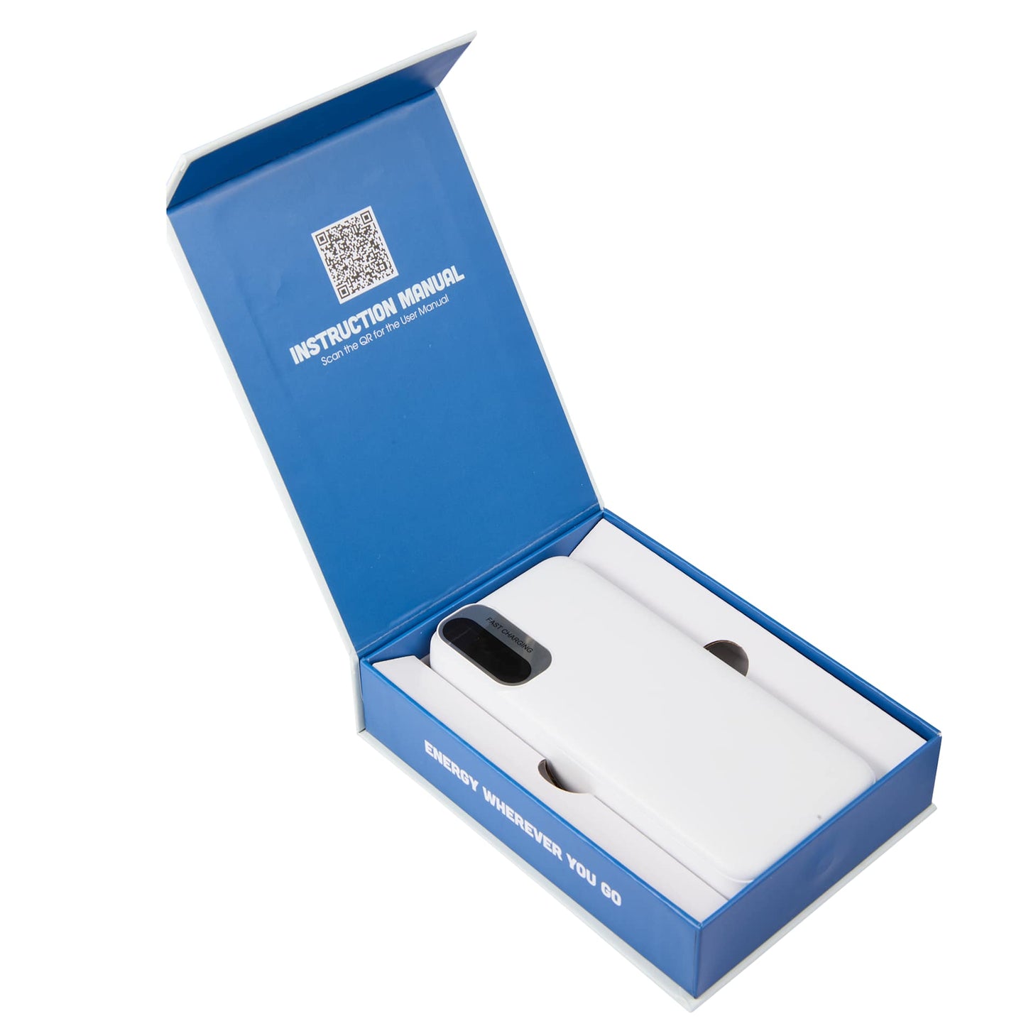 White Laptop Power 20,000 mAh PD Power Bank with Cables