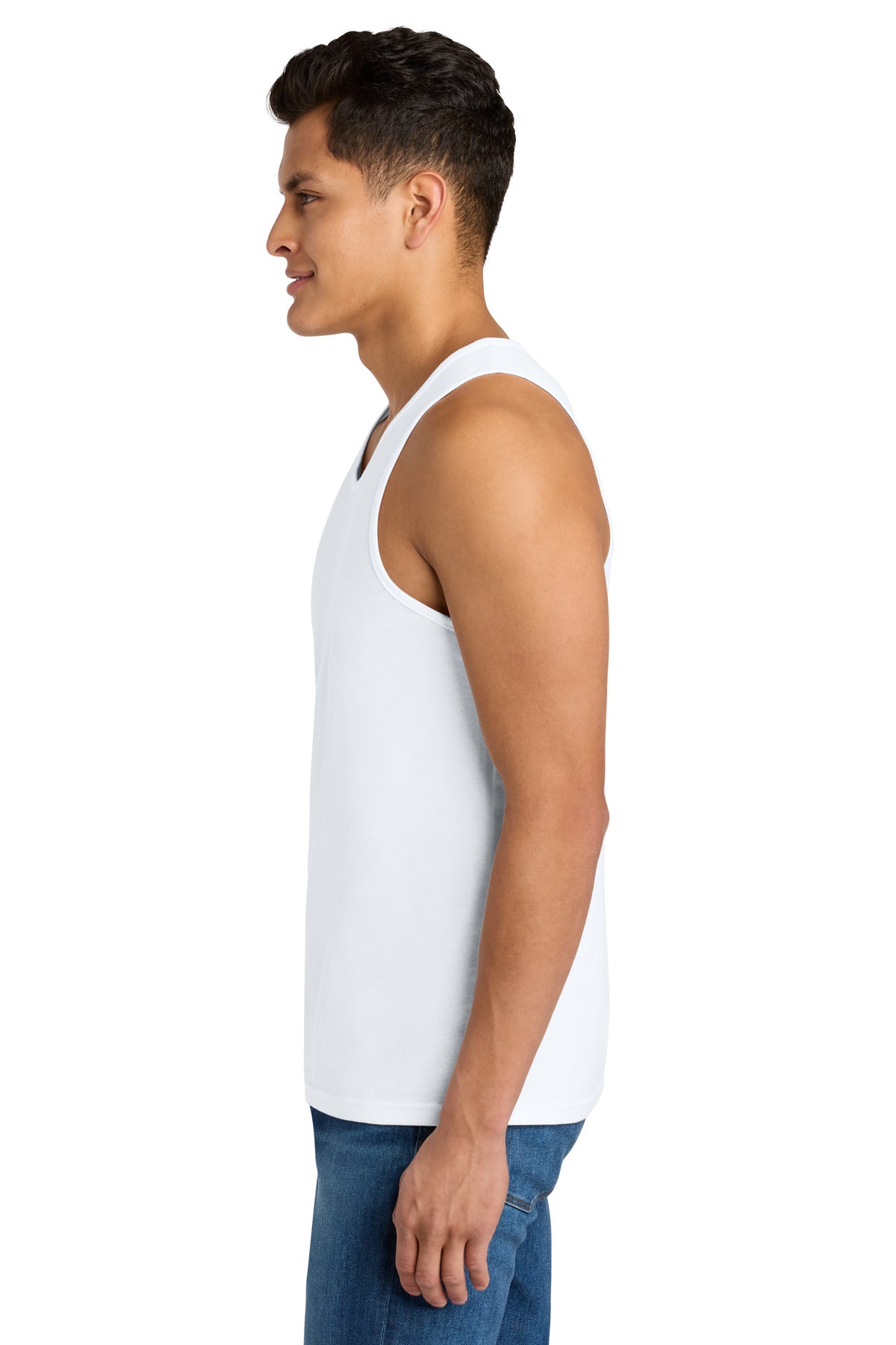 White Next Level Apparel Cotton Muscle Tank NL3633
